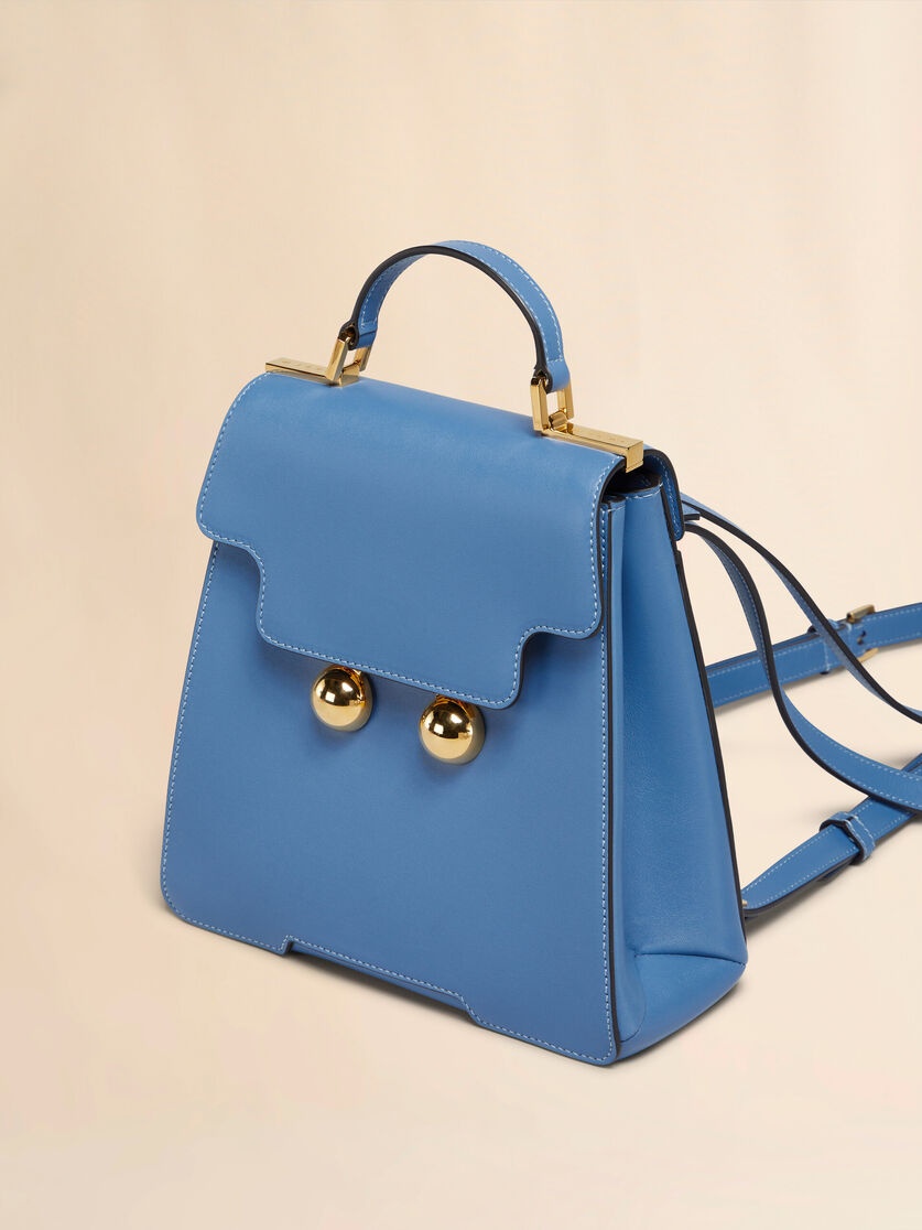 BLUE LEATHER TRUNKAROO BACKPACK - 4