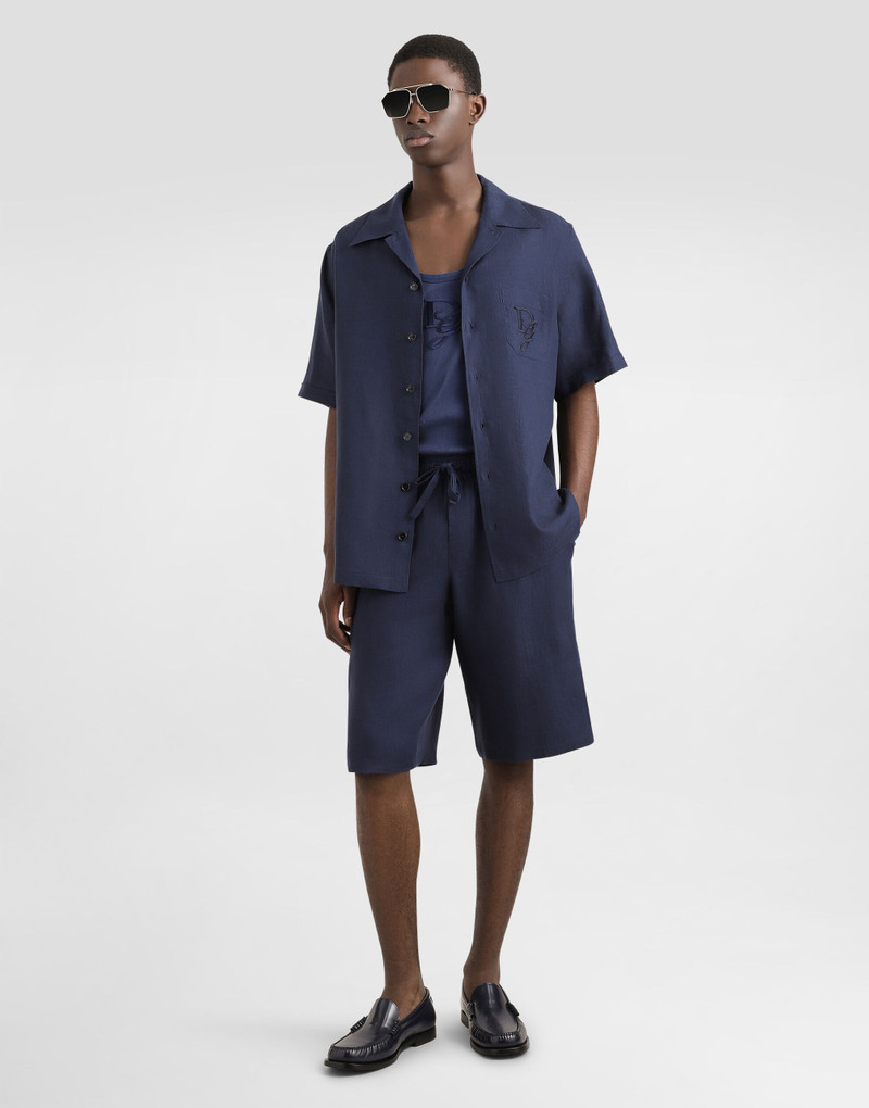 Dolce & Gabbana Linen shirt with logo embroidery outlook