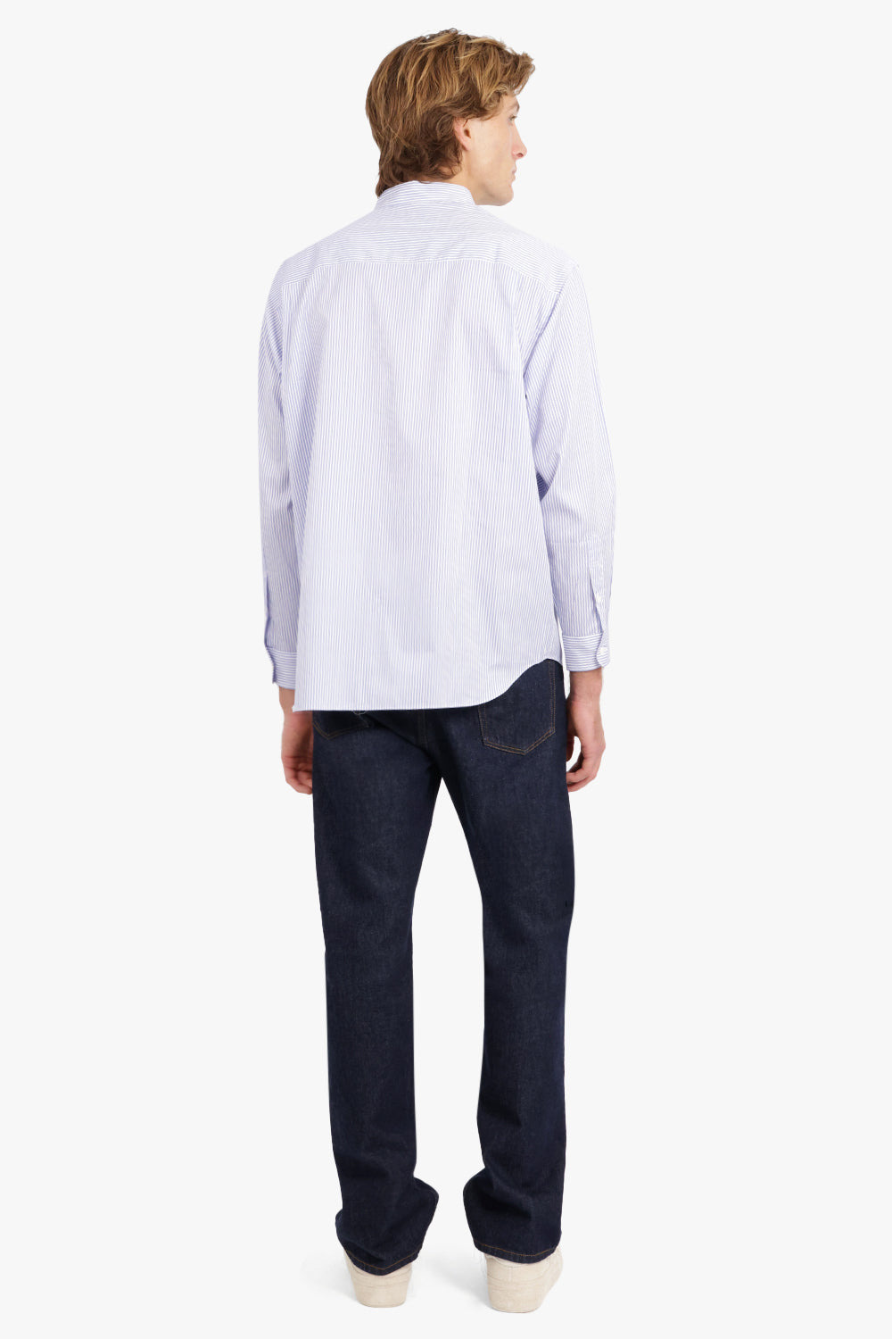 COTTON STRIPE SHIRT | BLUE/WHITE - 4