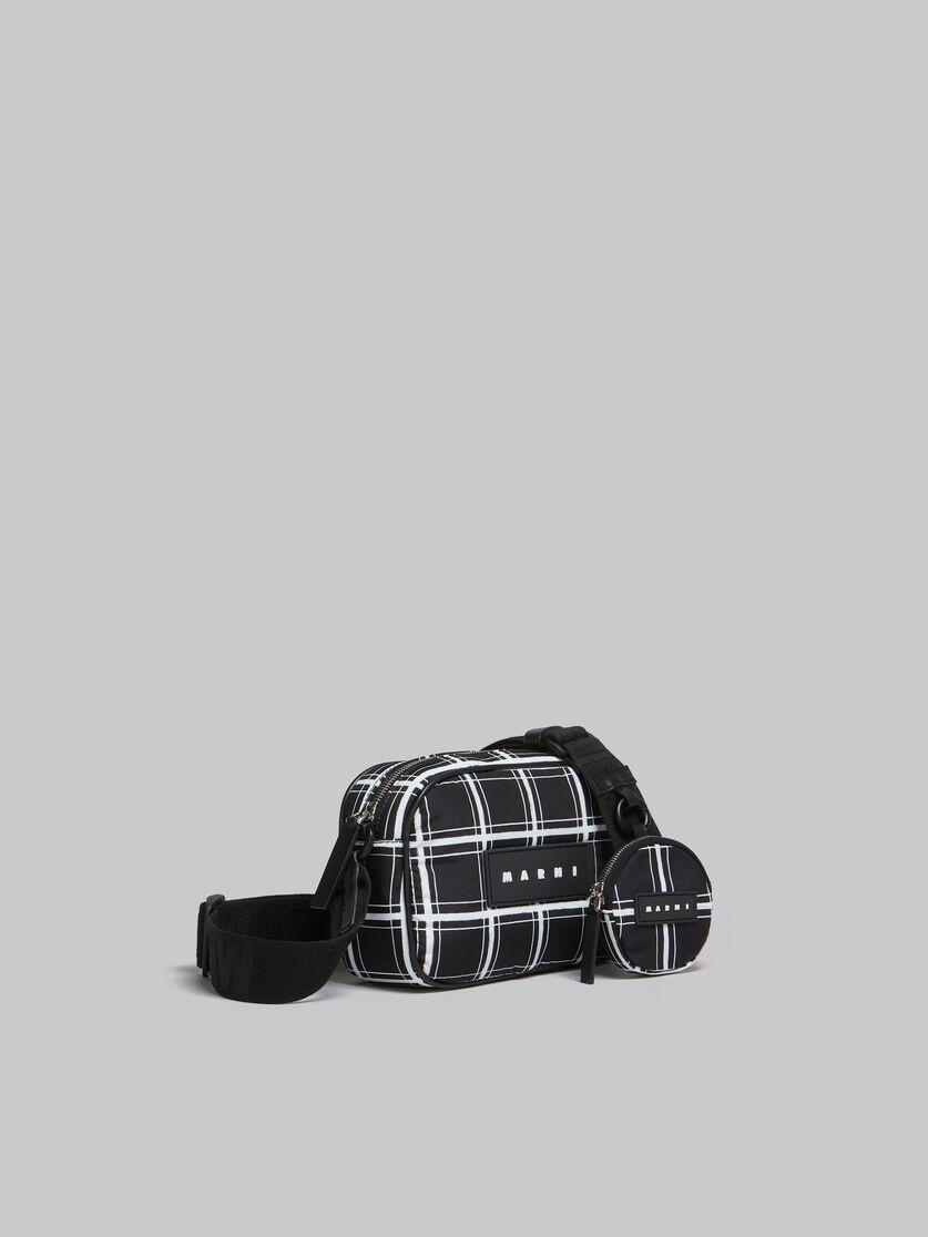 BLACK CHECKED PUFF CAMERA BAG - 6