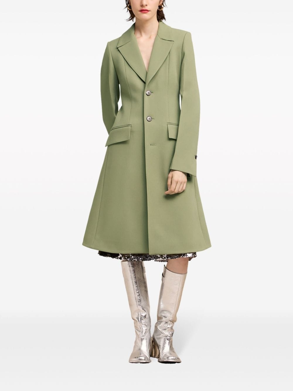 single-breasted wool coat - 2