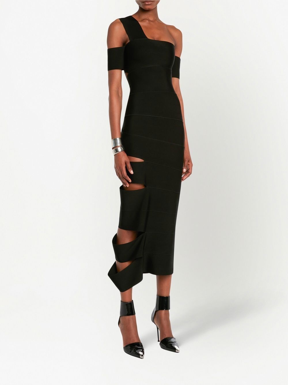 cut-out one-shoulder dress - 3