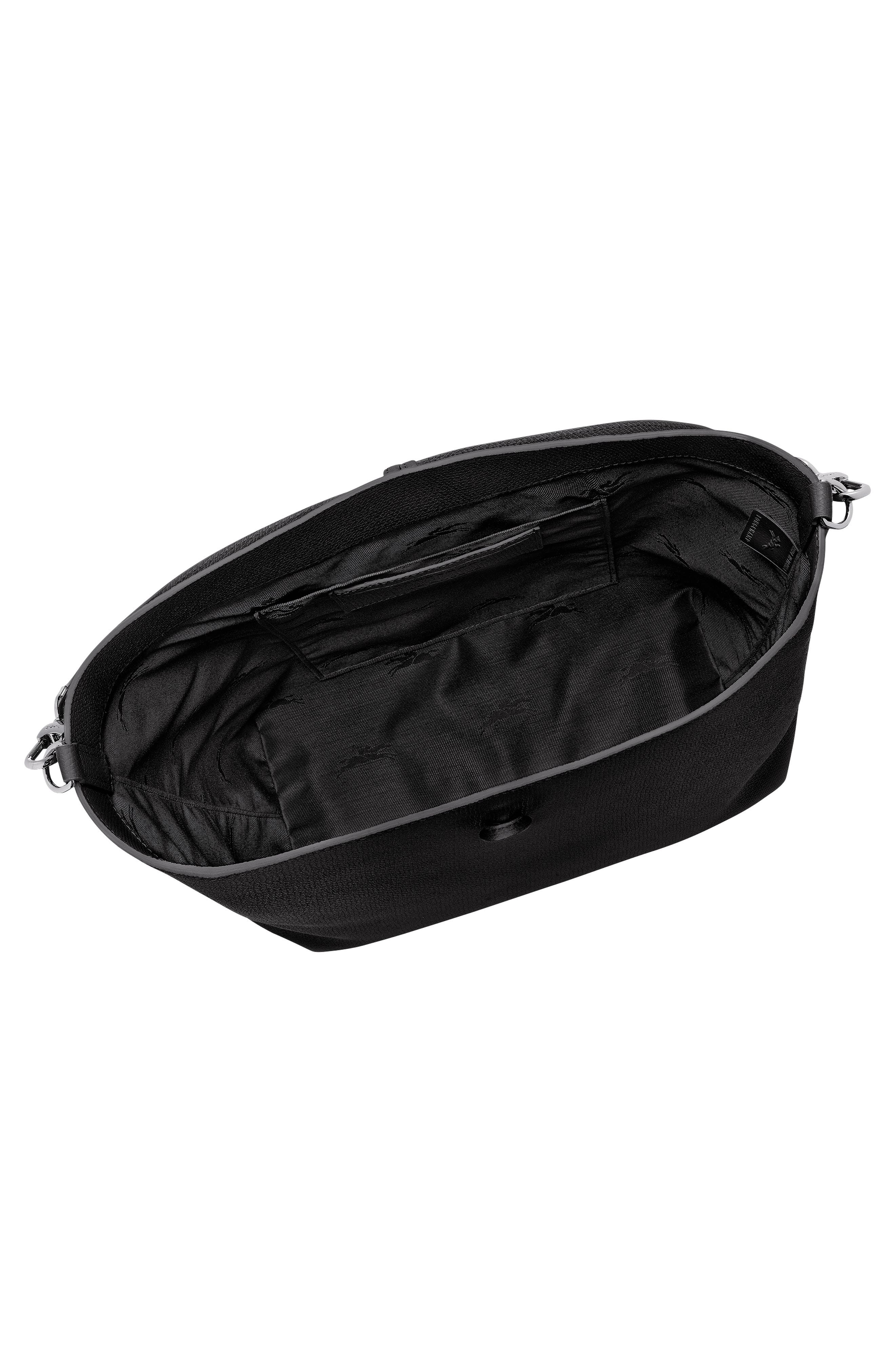Longchamp Medium Le Roseau Leather Hobo Bag in Black at Nordstrom - 4