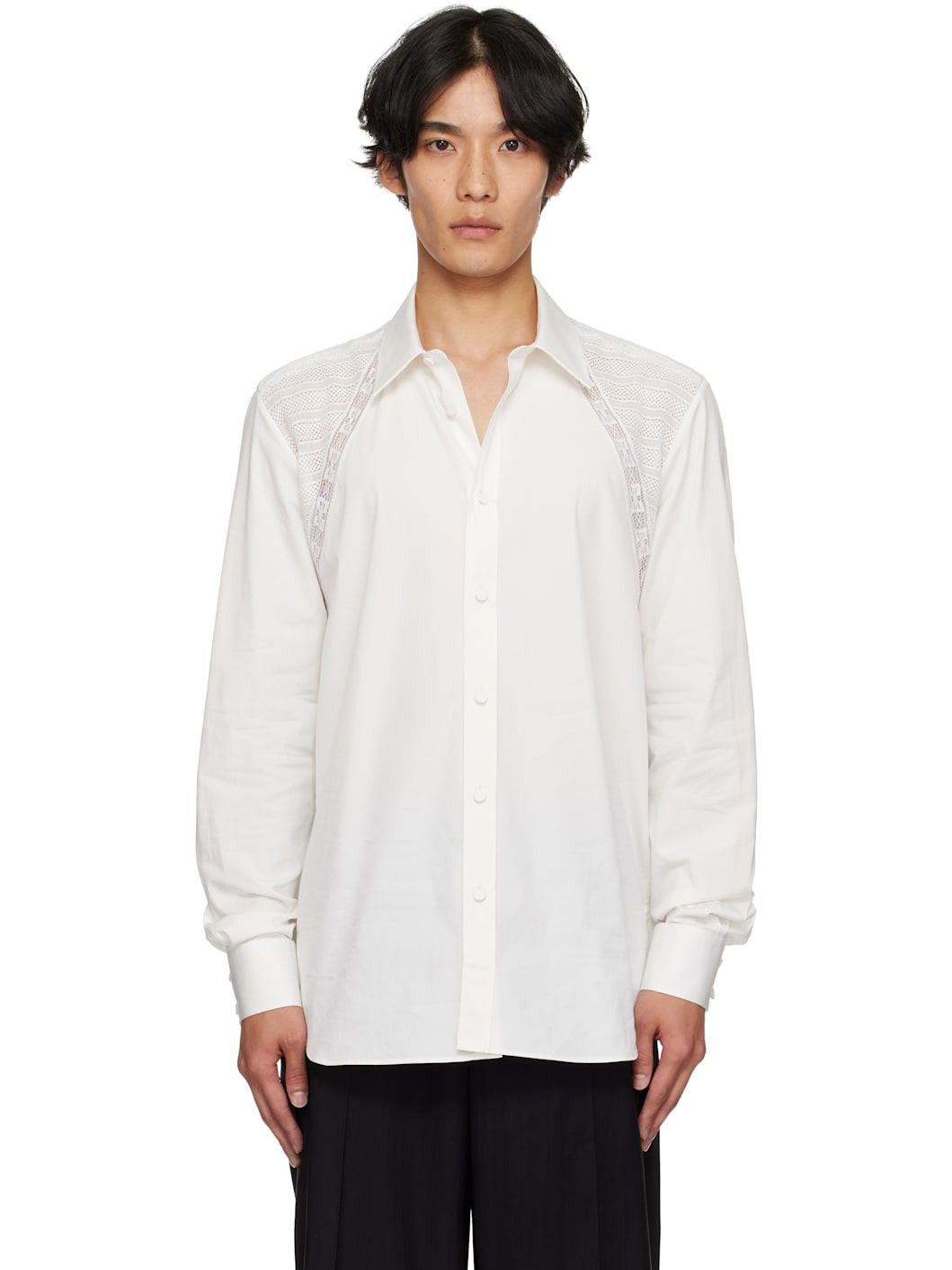 White Lace Harness Shirt - 1