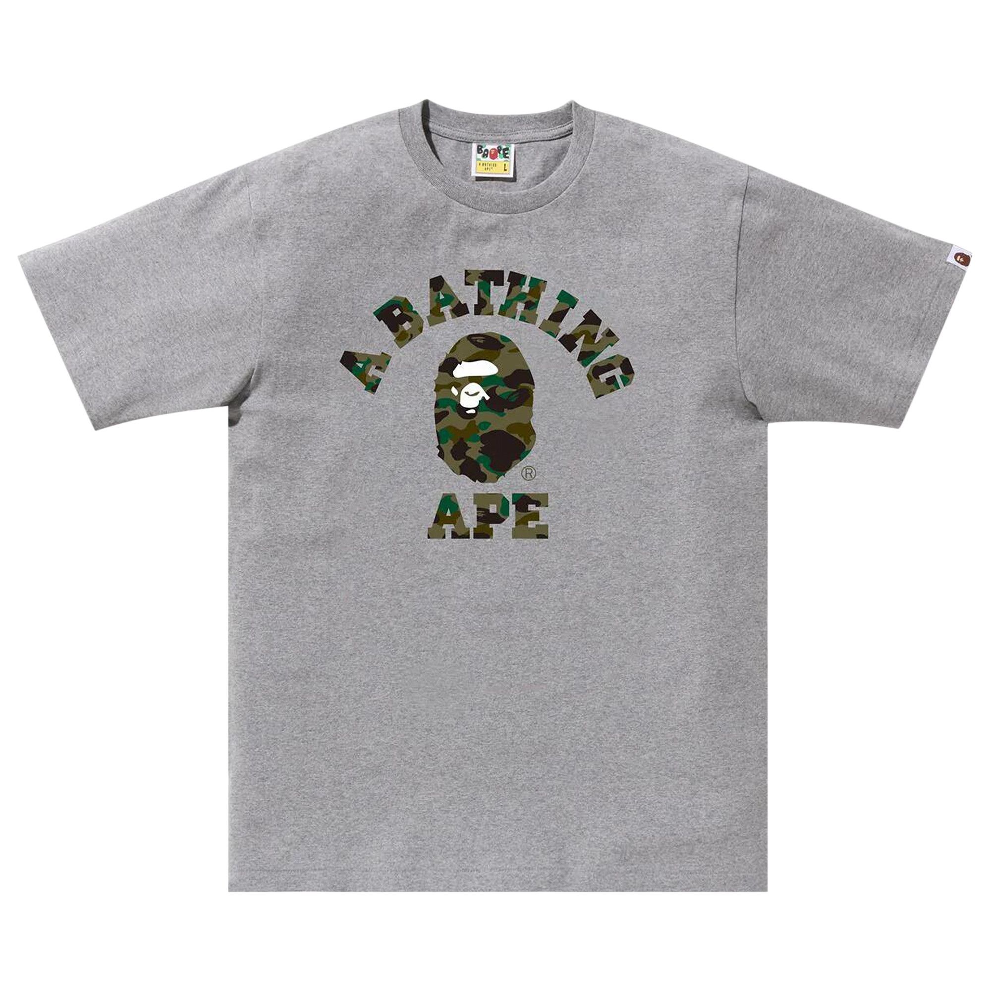 Bape grey t shirt best sale