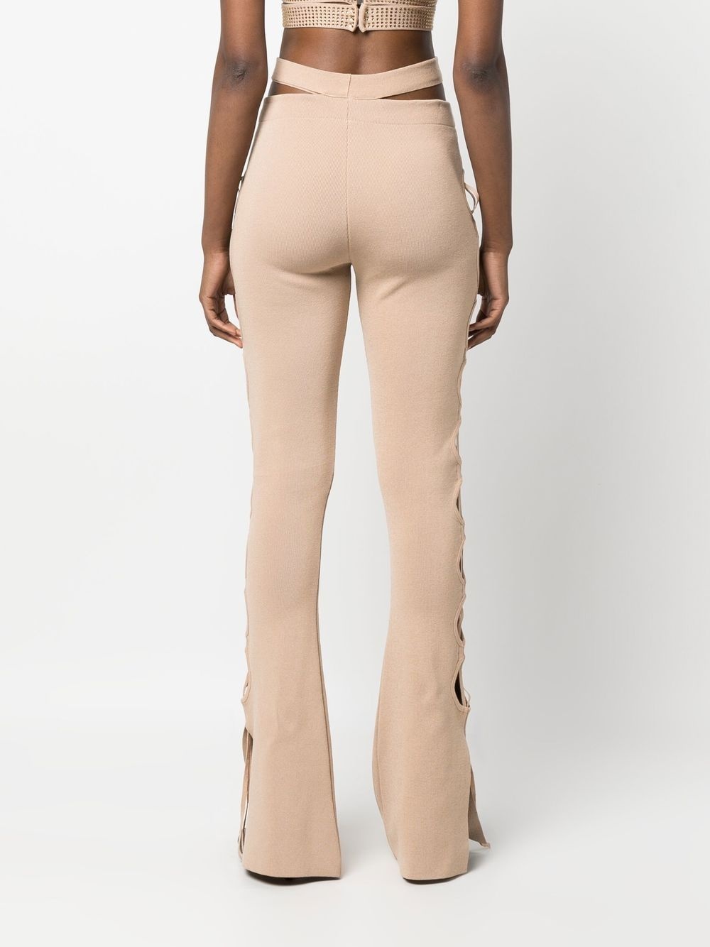 cut-out detail bootcut trousers - 4