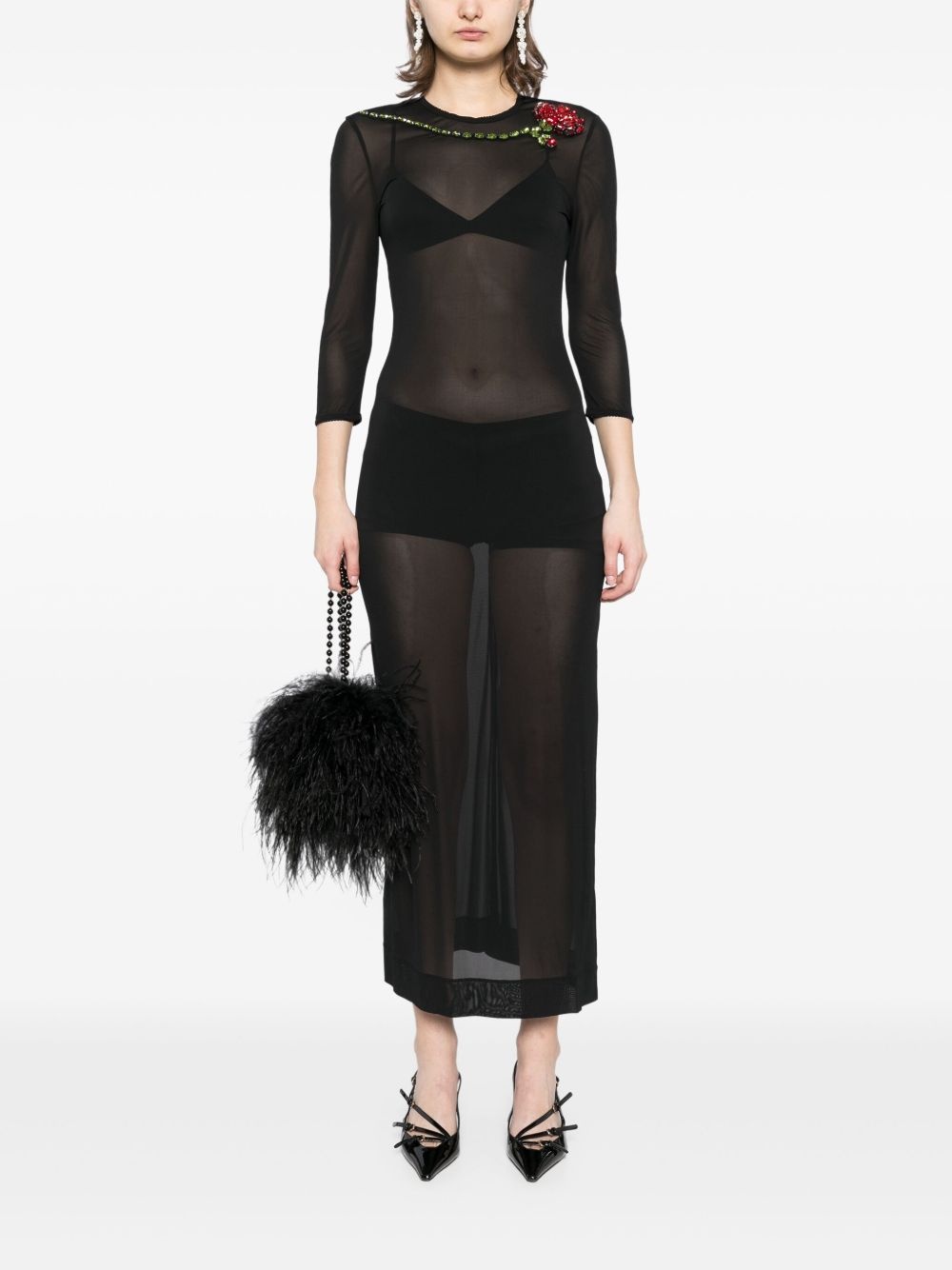 ballet mesh column dress - 2