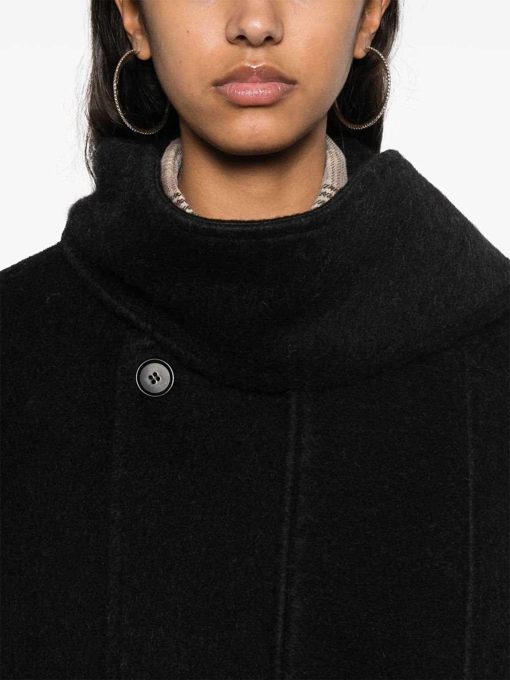 scarf-detailing coat - 5