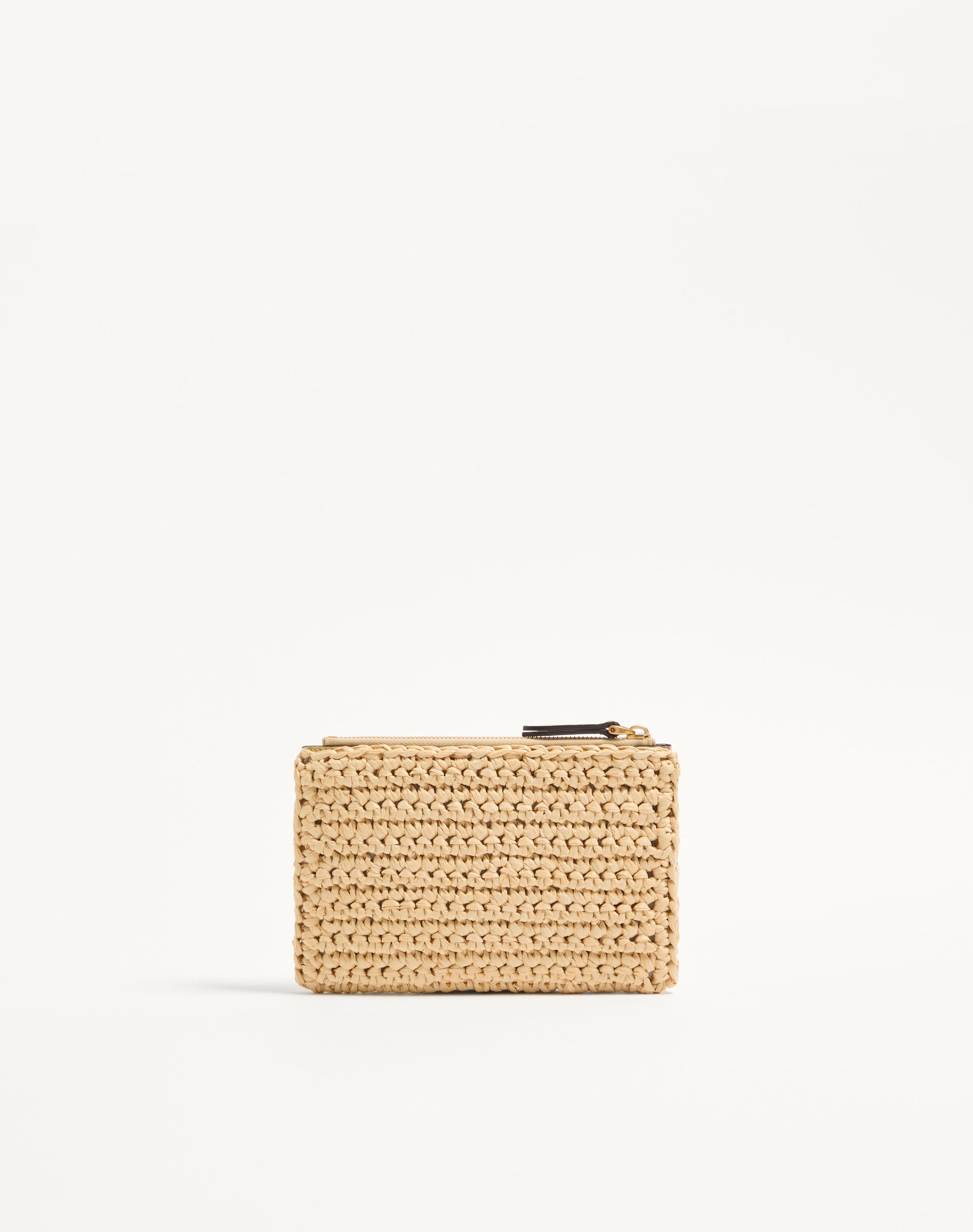 VALENTINO GARAVANI VIVA SUPERSTAR SYNTHETIC RAFFIA POUCH - 4