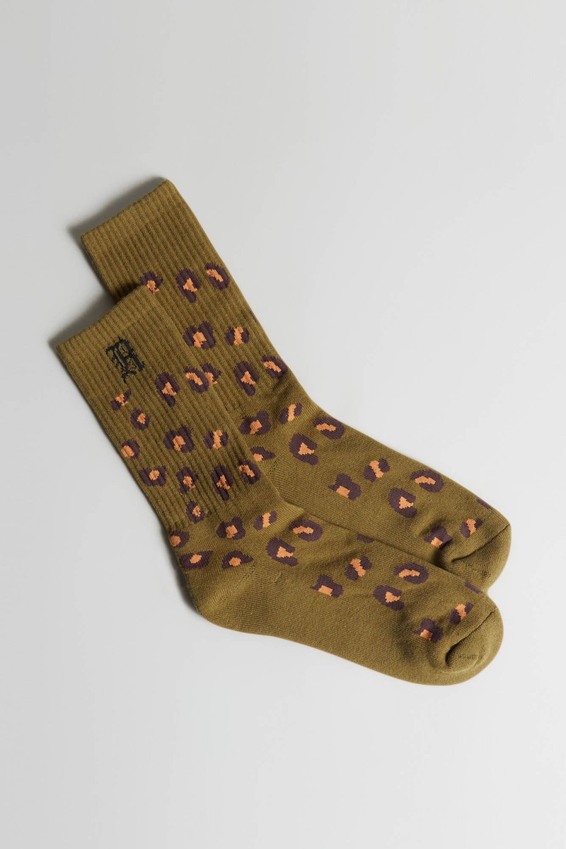 R13 SOCKS - OLIVE LEOPARD 1