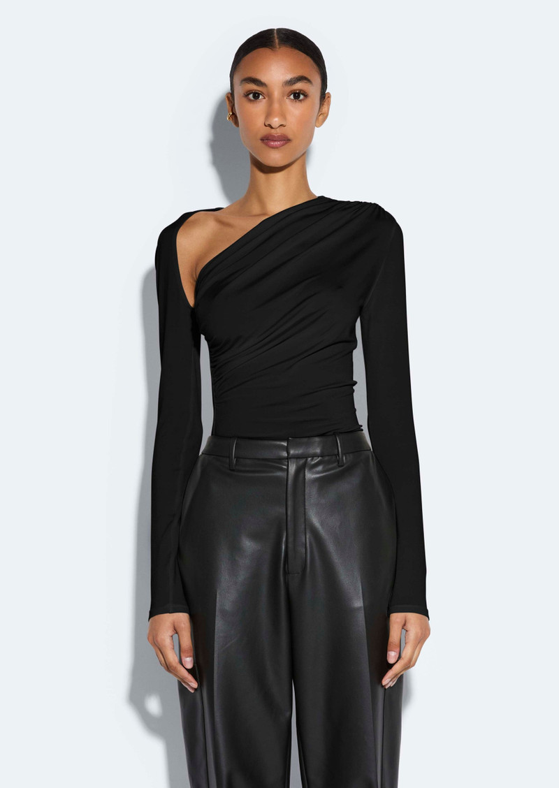 LAPOINTE Jersey Asymmetrical Ruched Top outlook