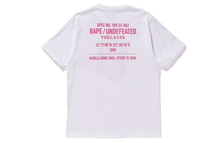 A Bathing Ape x UNDEFEATED Shanghai limited Ape Head Tee 'White Pink' TBD-BAPE-017 - 2