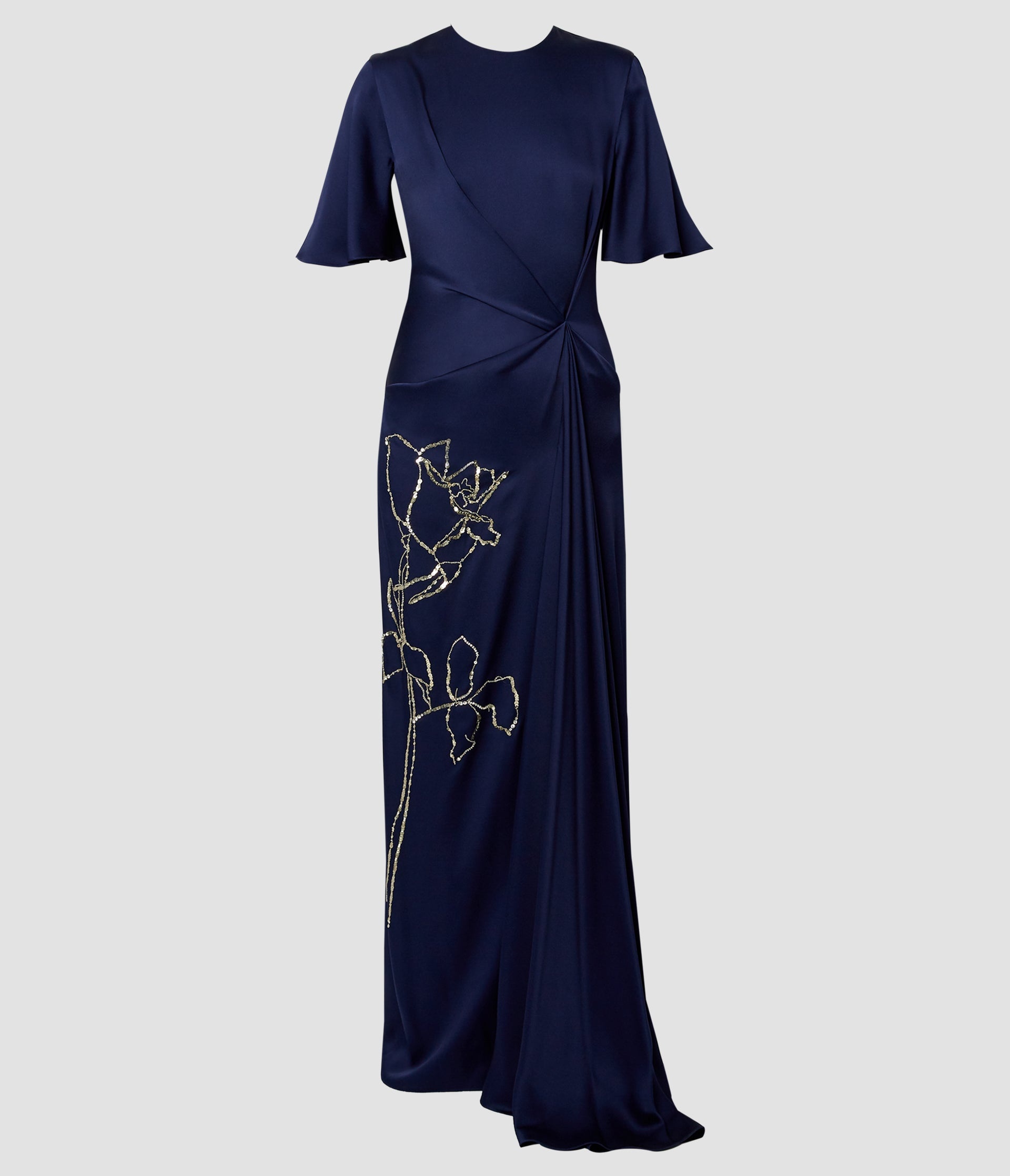 SHORT SLEEVE DRAPE GOWN - 1