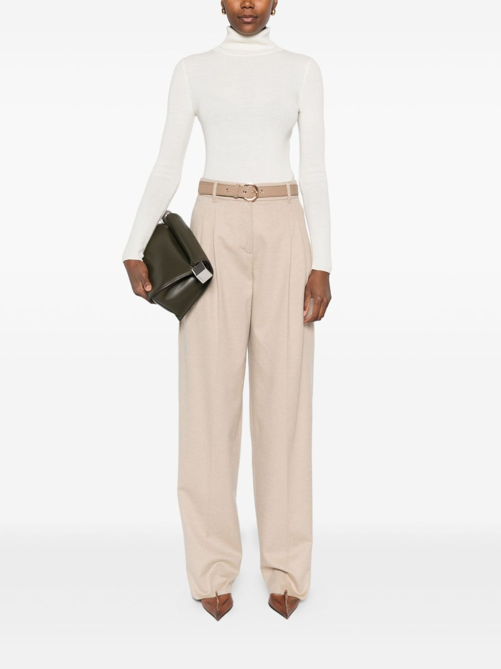 pleated belted trousers - 2