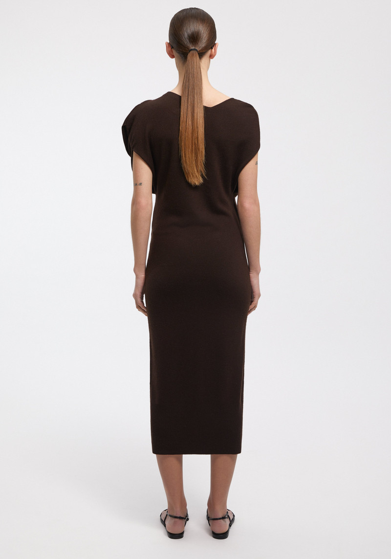 MARINA Draped merino-blend maxi dress 4