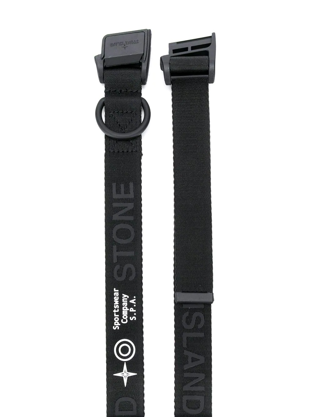 logo-print tape belt - 2