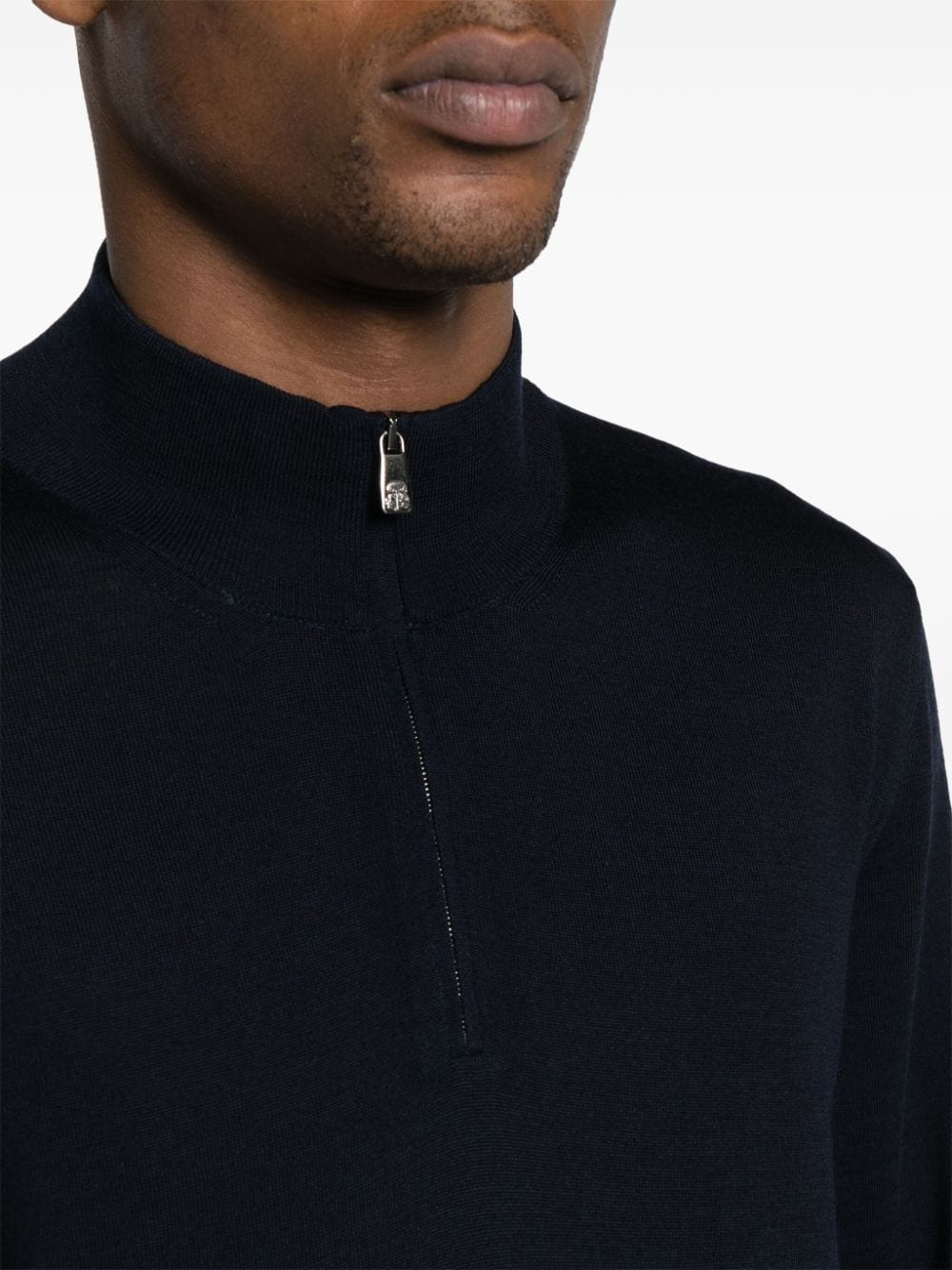 half-zip fine-knit jumper - 5