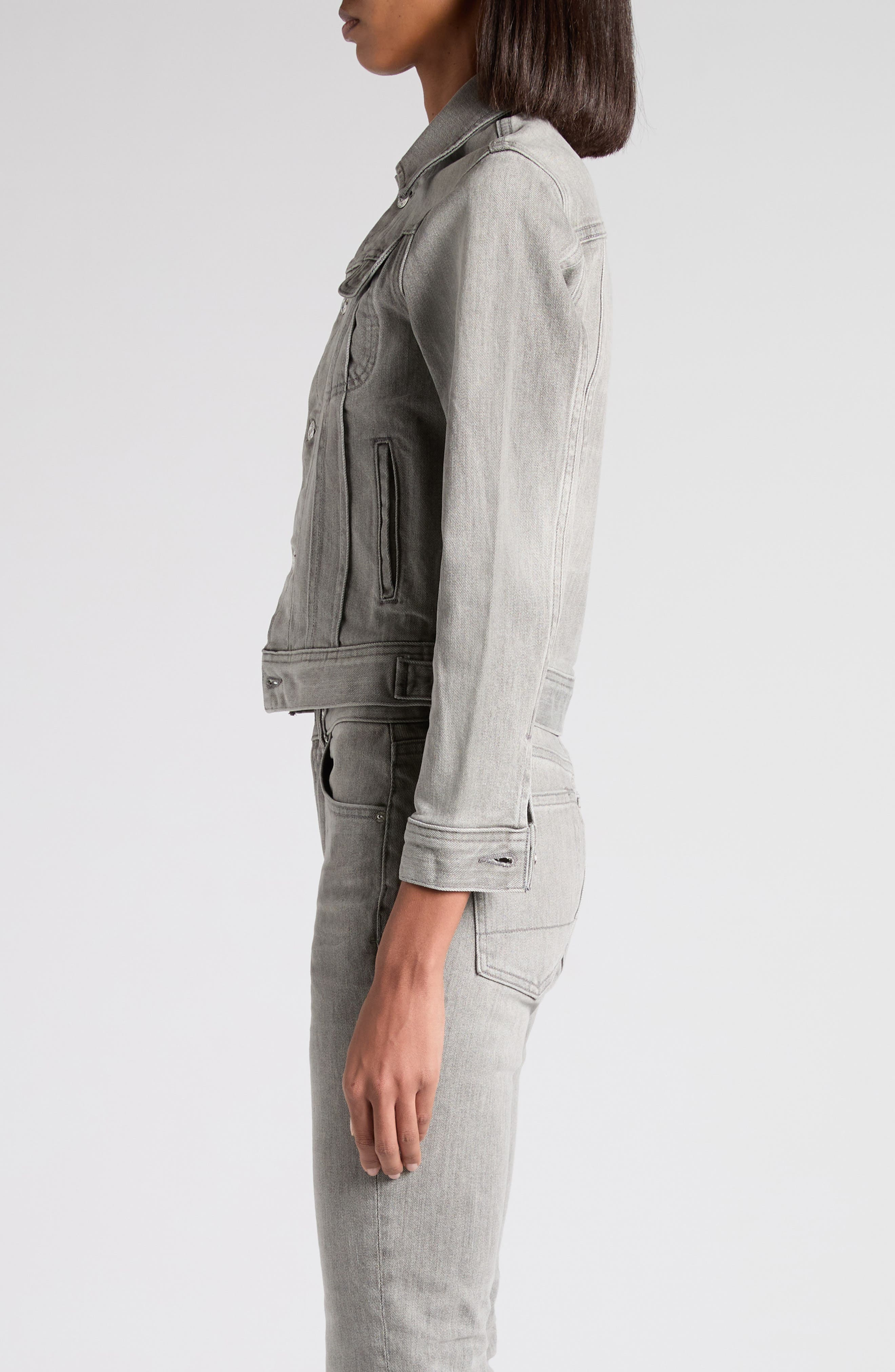 TOM FORD Stonewashed Comfort Denim Trucker Jacket in Ig155 Grey Wash at Nordstrom - 4