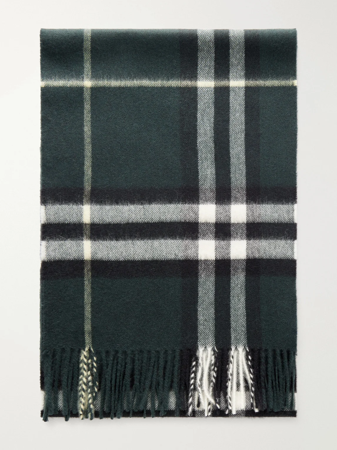 Fringed Checked Cashmere Scarf - 1