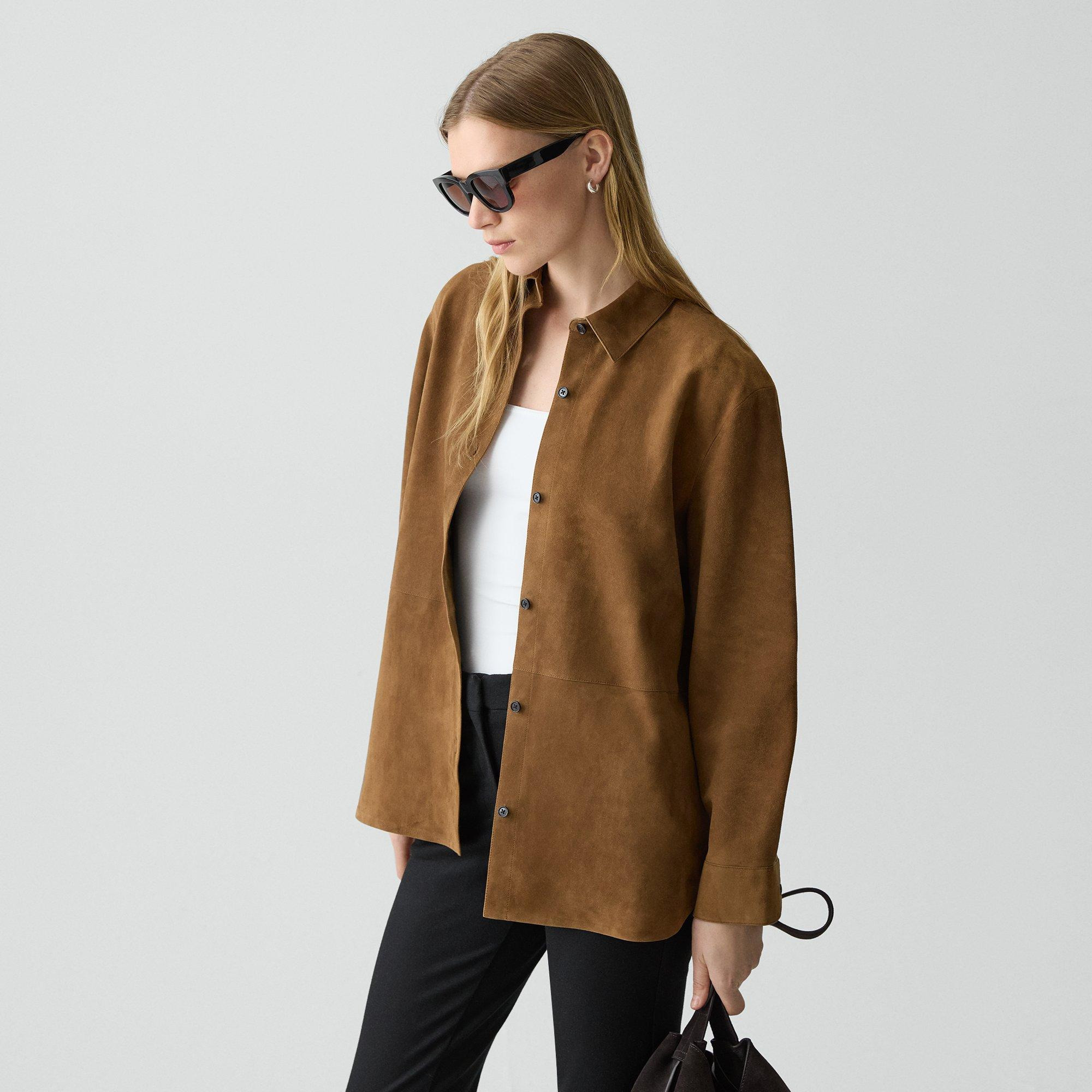 Classic Menswear Shirt in Suede - 3