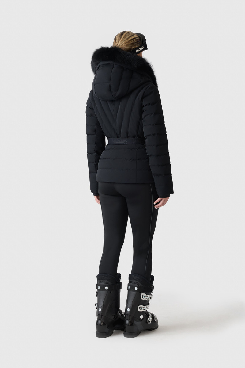 ELITA-ZR Down ski jacket with removable blue fox fur trim 5