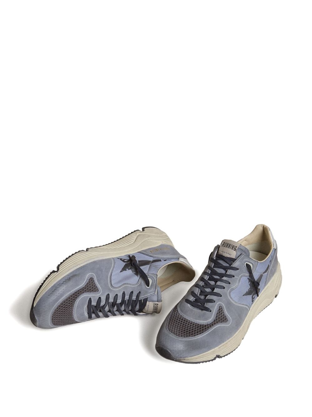 Running sole star-embellished leather sneakers - 2