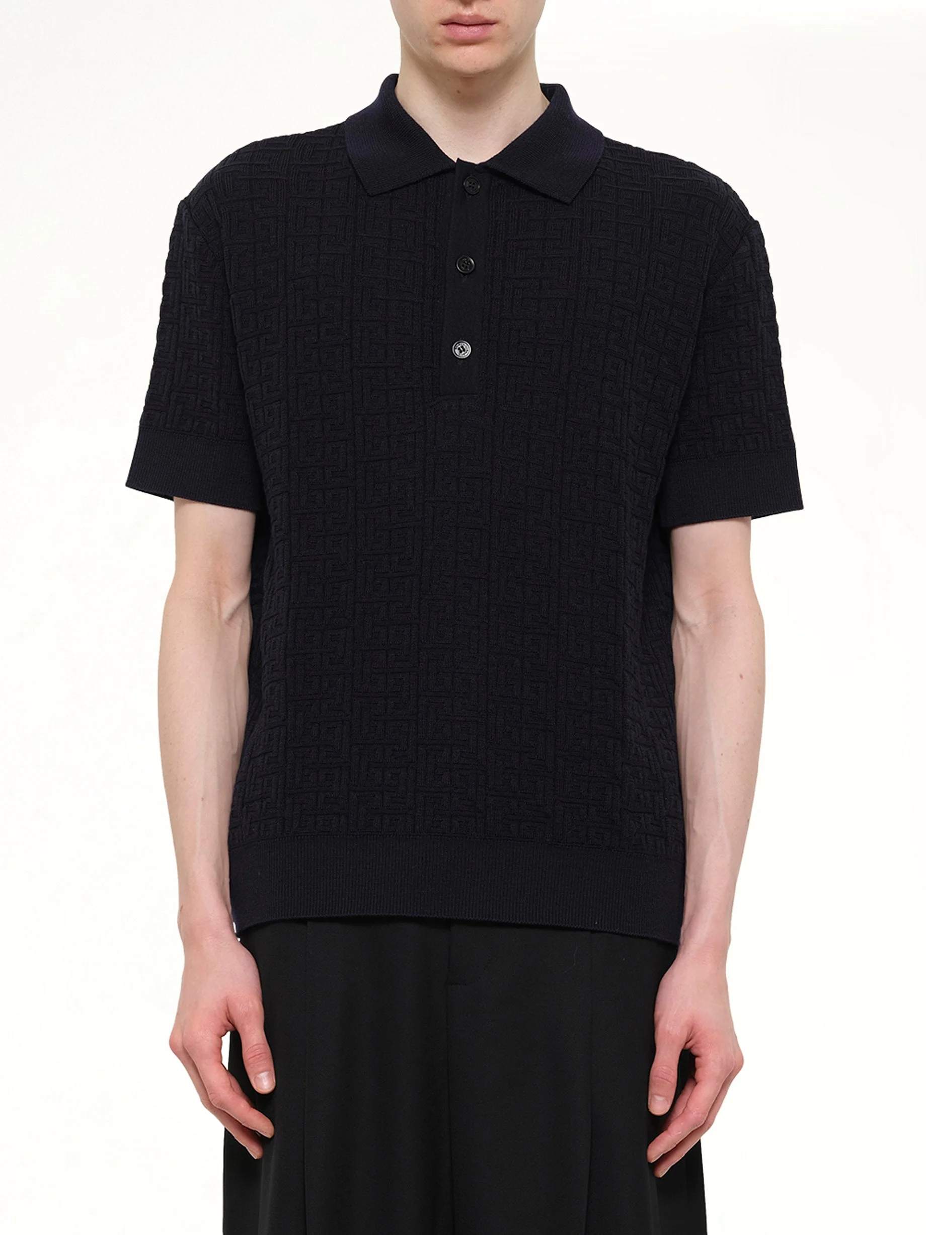 Monogram Vanise Knit Polo in Blue - 1
