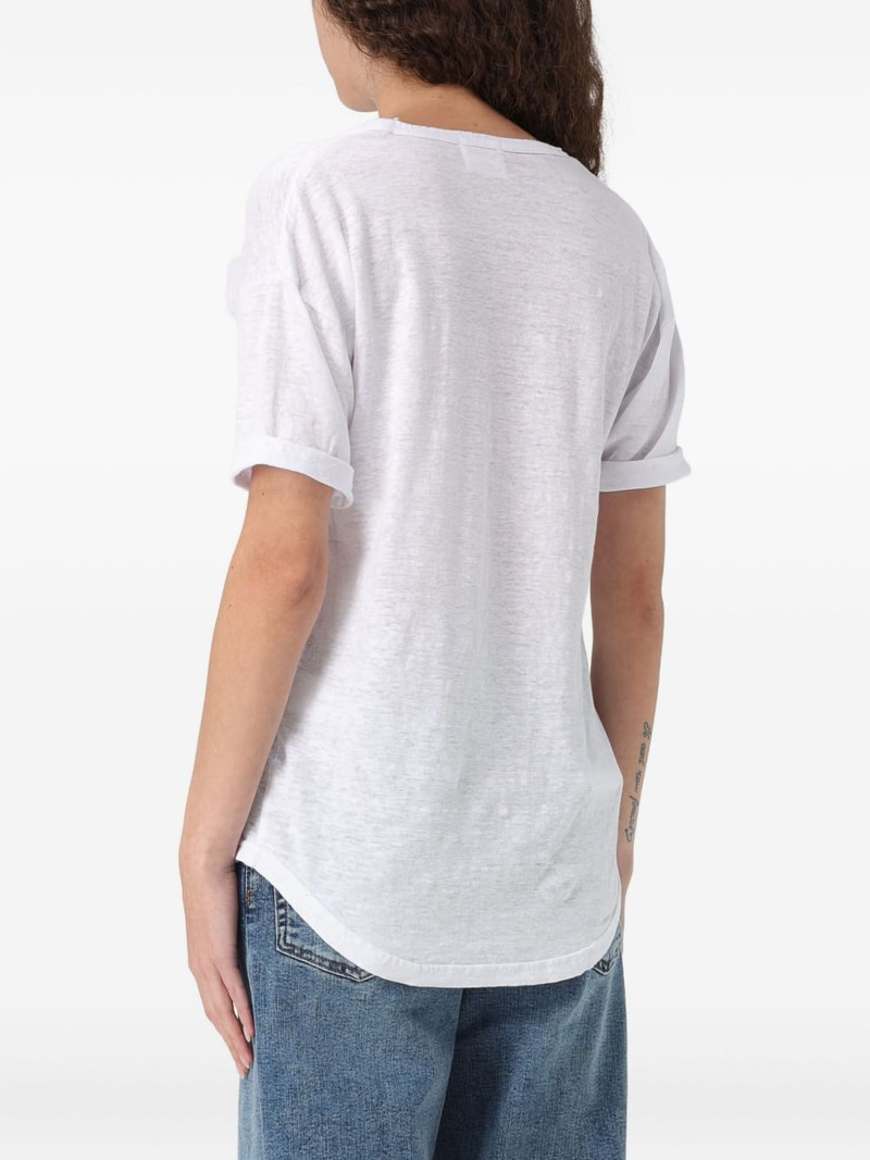Isabel Marant Étoile logo-print linen T-shirt outlook