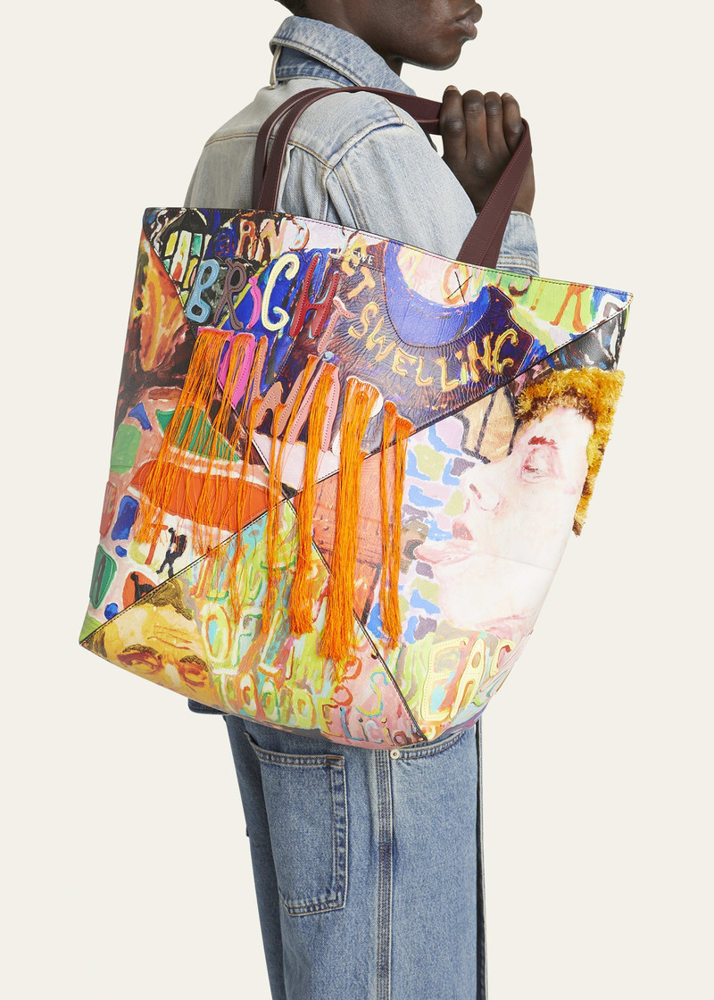 Loewe Men's Puzzle Fold Large Leather Tote Bag outlook