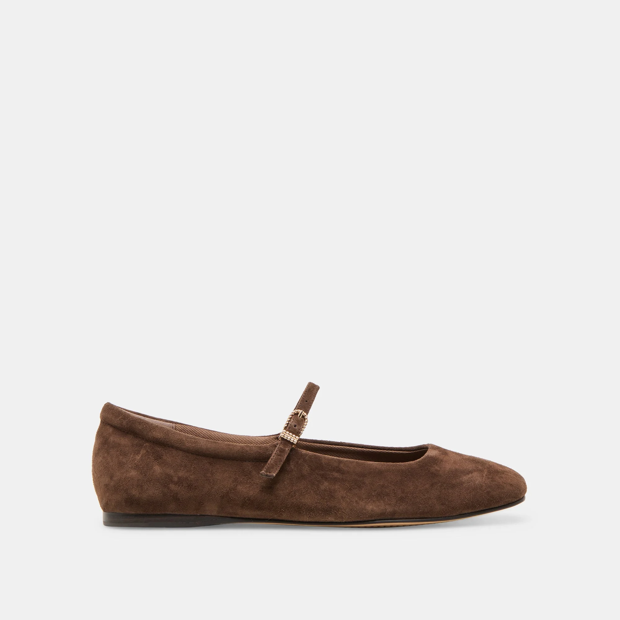 REYES BALLET FLATS DK BROWN SUEDE - 1