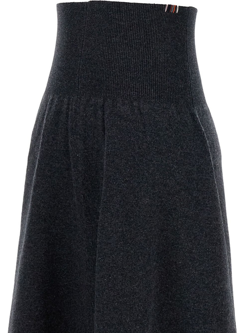 extreme cashmere ribbed-waist A-line skirt outlook