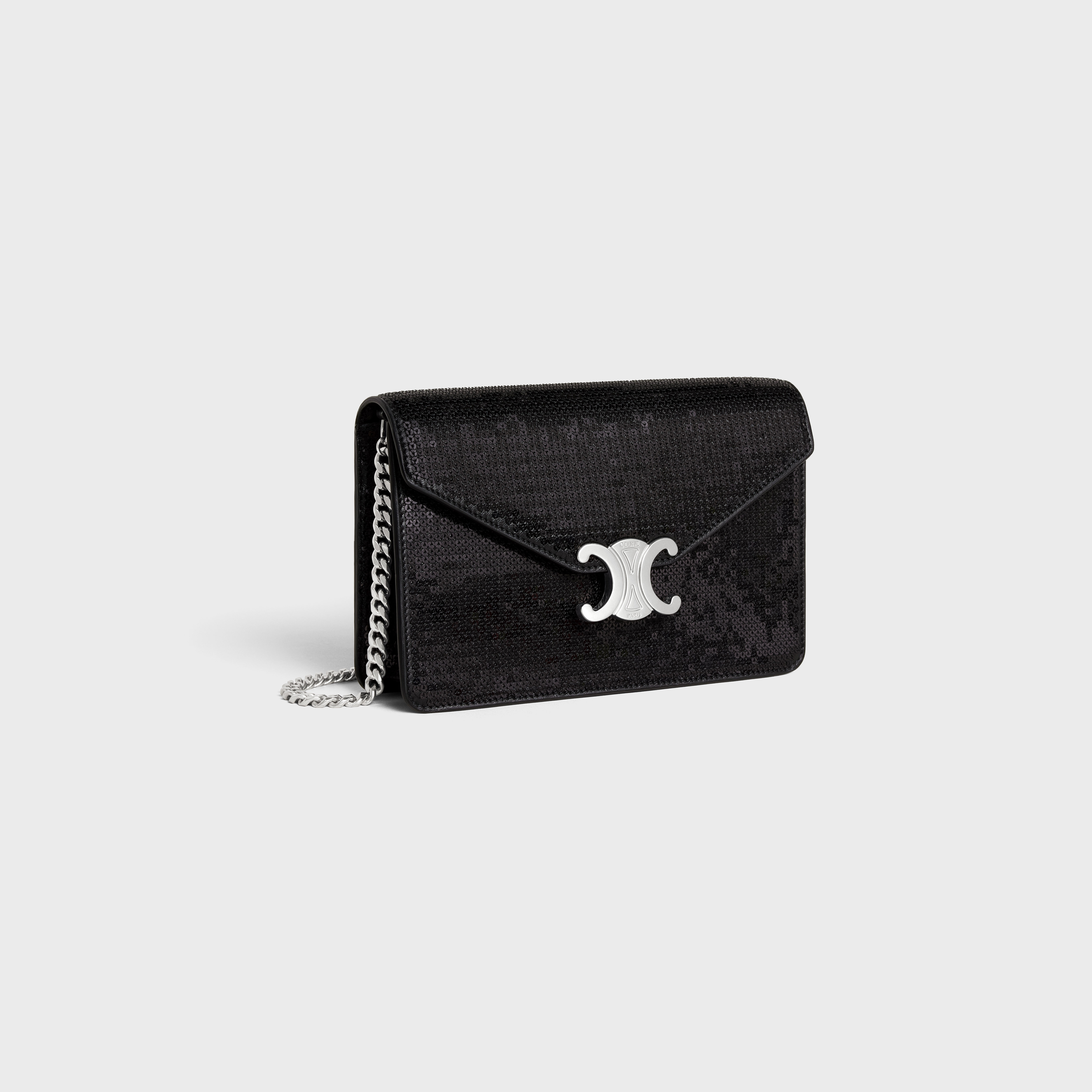 Wallet on Chain TRIOMPHE in SEQUINS AND CALFSKIN - 2