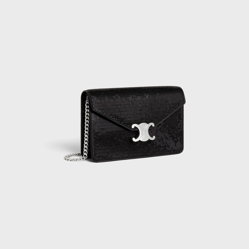 CELINE Wallet on Chain TRIOMPHE in SEQUINS AND CALFSKIN outlook