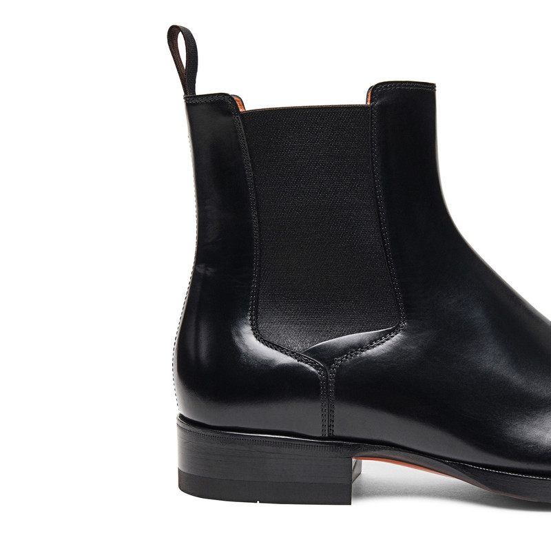 Men’s polished black leather Chelsea boot 5