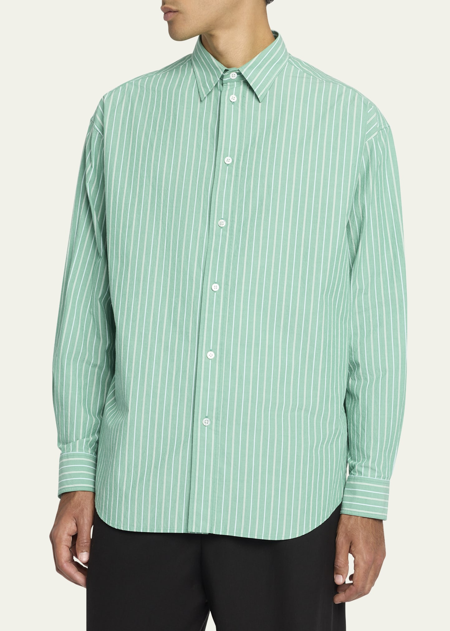 Men's Striped Poplin Dress Shirt - 4