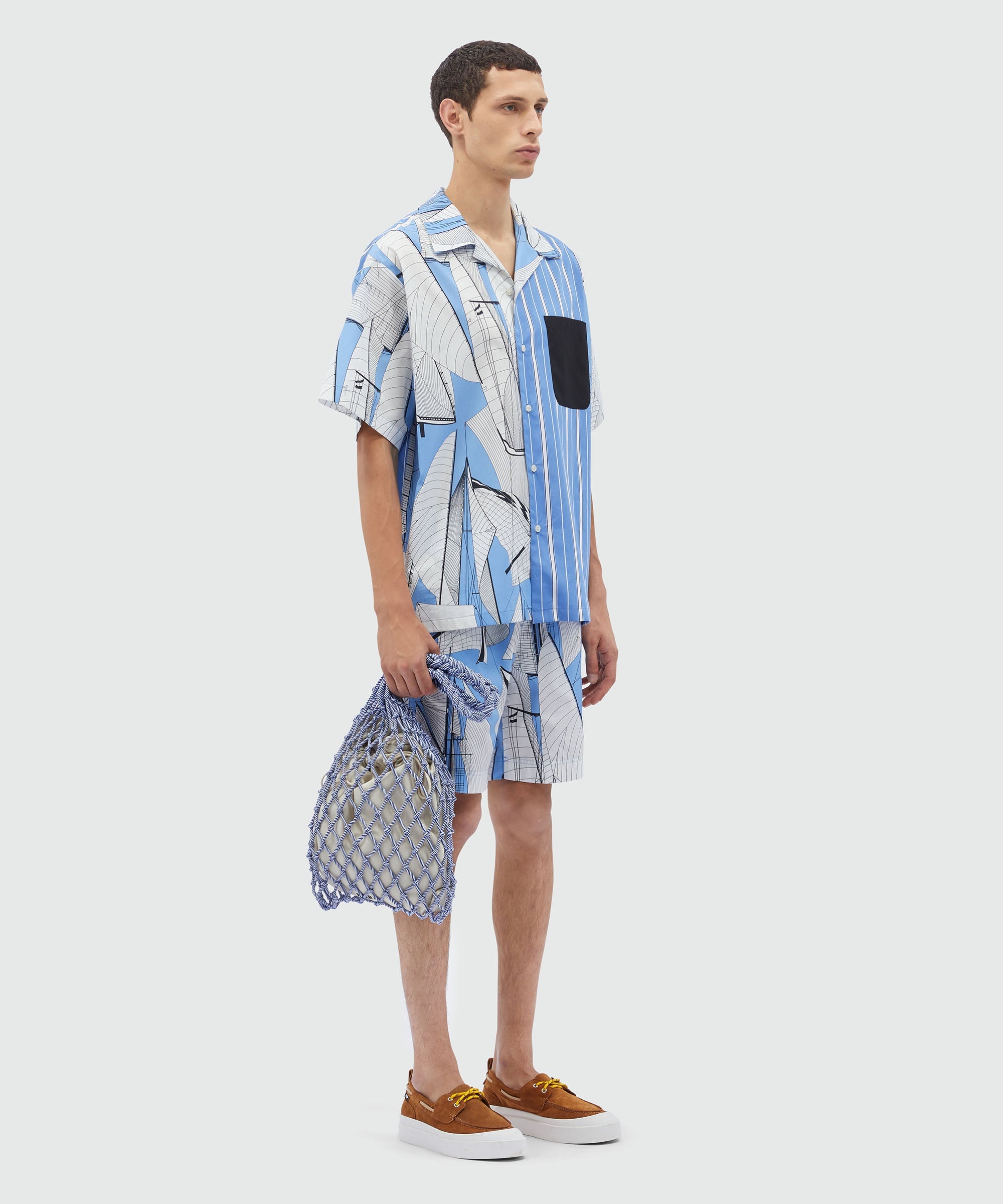 Shirt in striped patterned poplin and "Sail race" print - 4