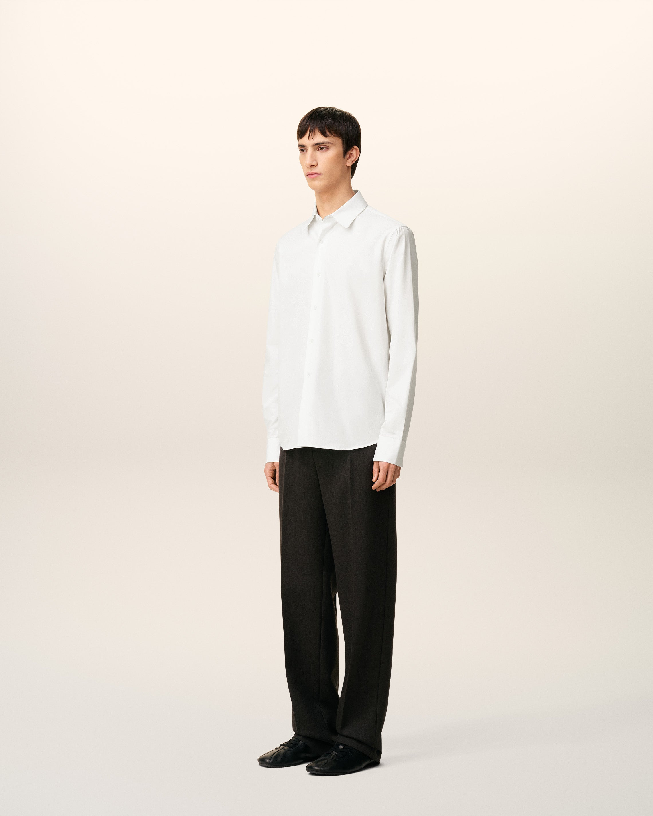 WHITE POPLIN COTTON TAILOR SHIRT - 6