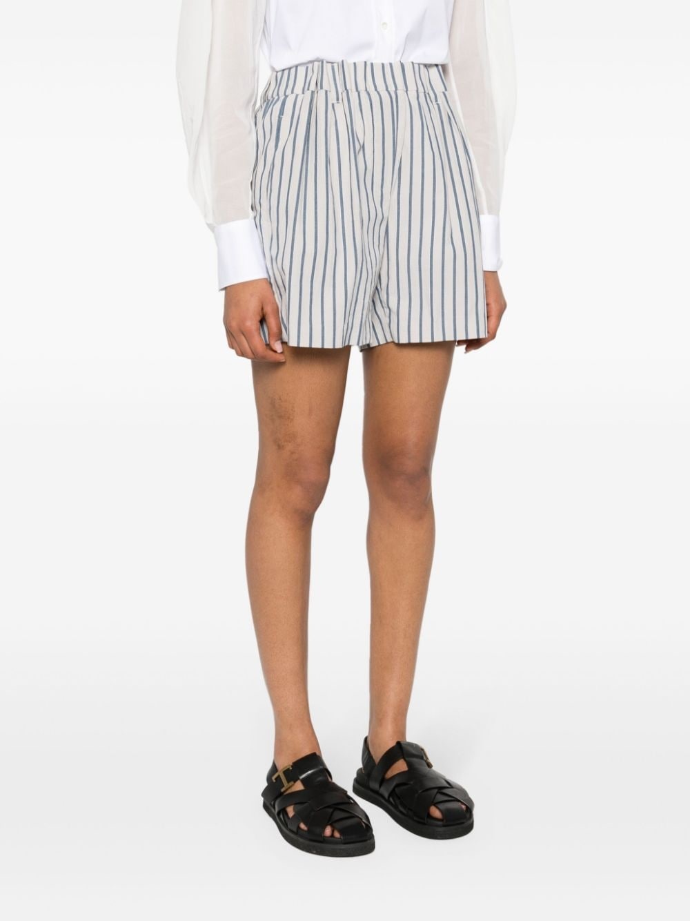 high-waist striped shorts - 3