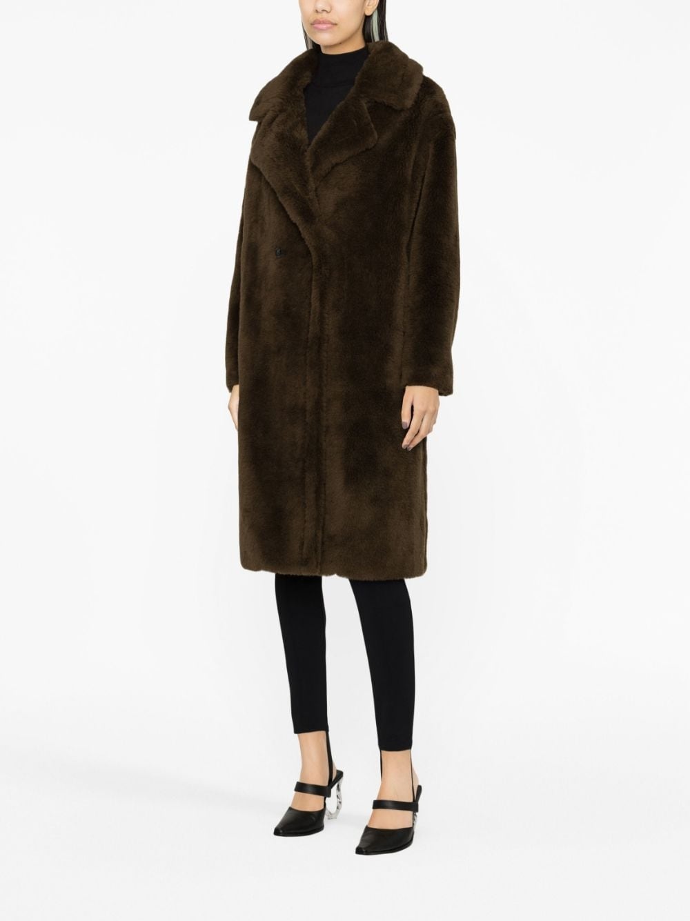 plaid-check print single-breasted coat - 3