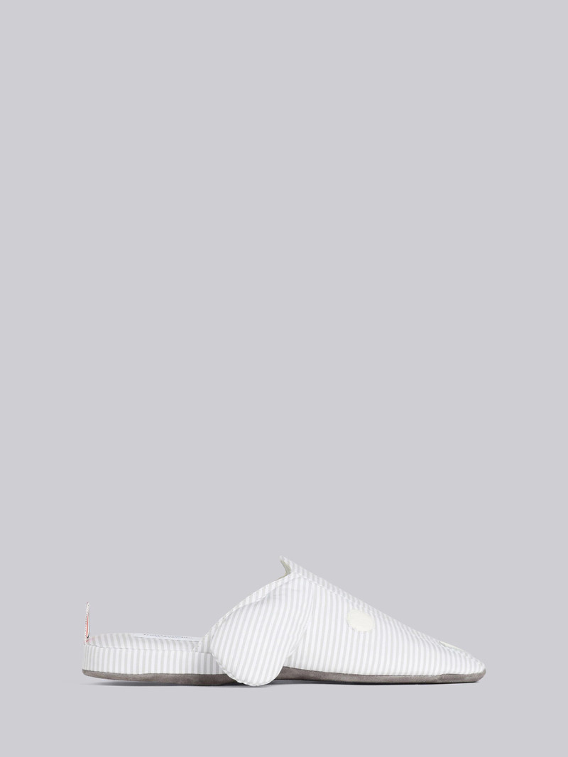Medium Grey University Stripe Poplin Hector Slipper 1