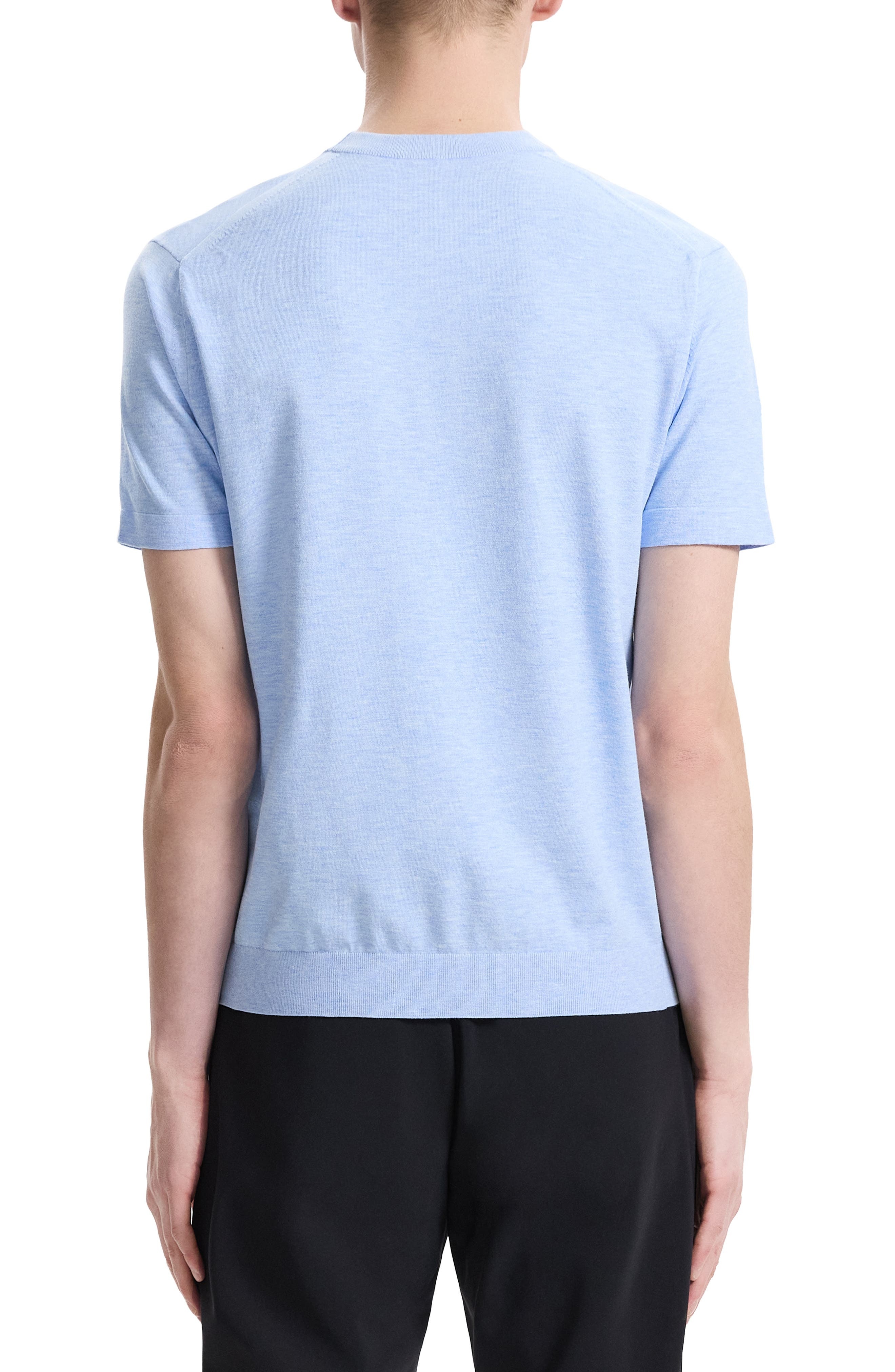 Theory Sarior Short Sleeve Sweater in Skylight Melange at Nordstrom - 2
