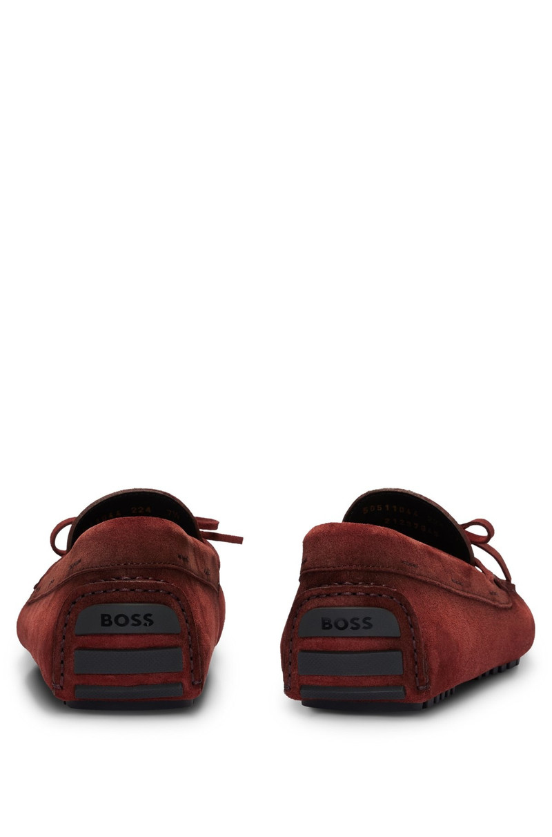 BOSS SUEDE MOCCASINS WITH BUCKLED UPPER STRAP outlook