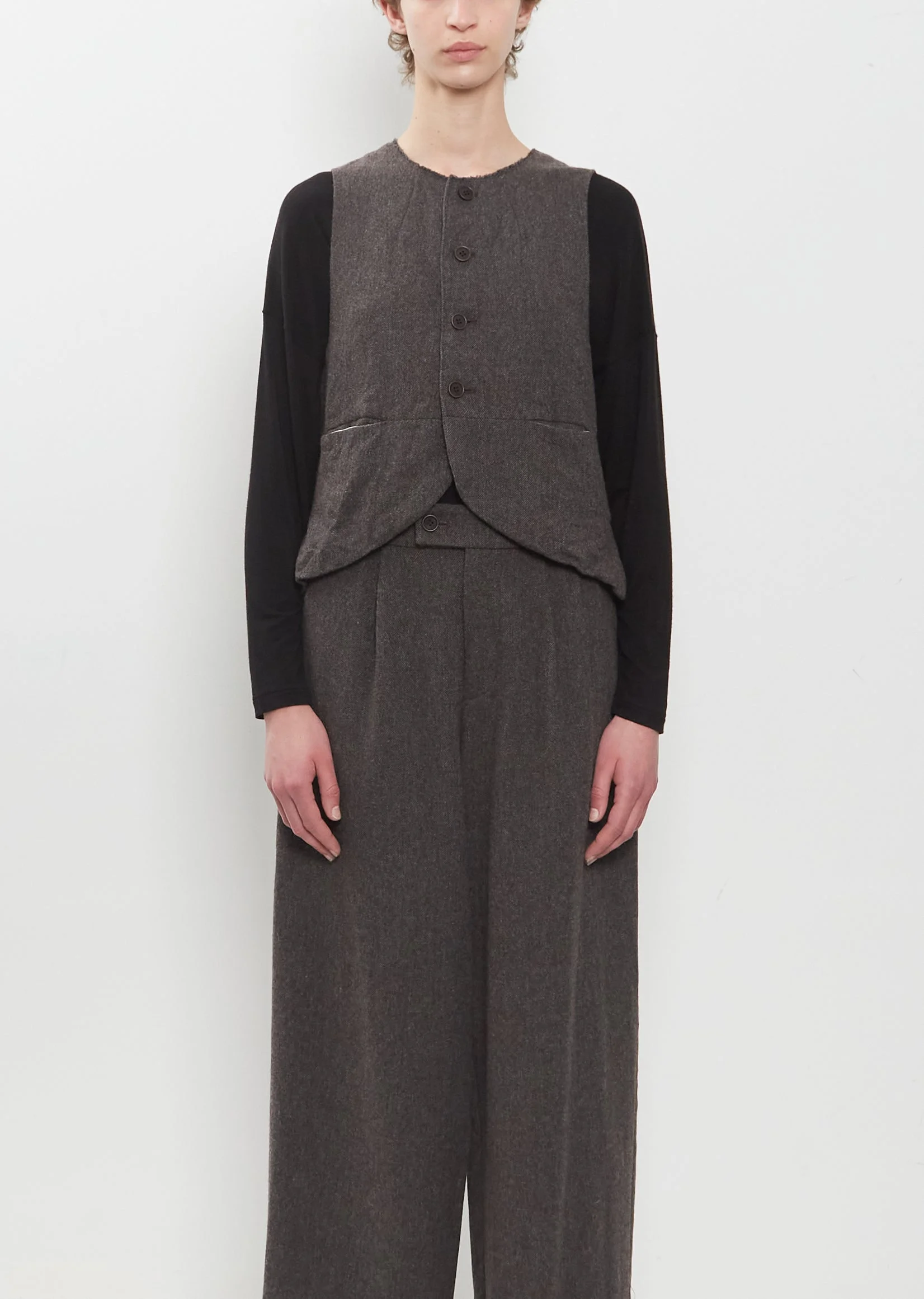 Premium Wool Tweed Vest - 1