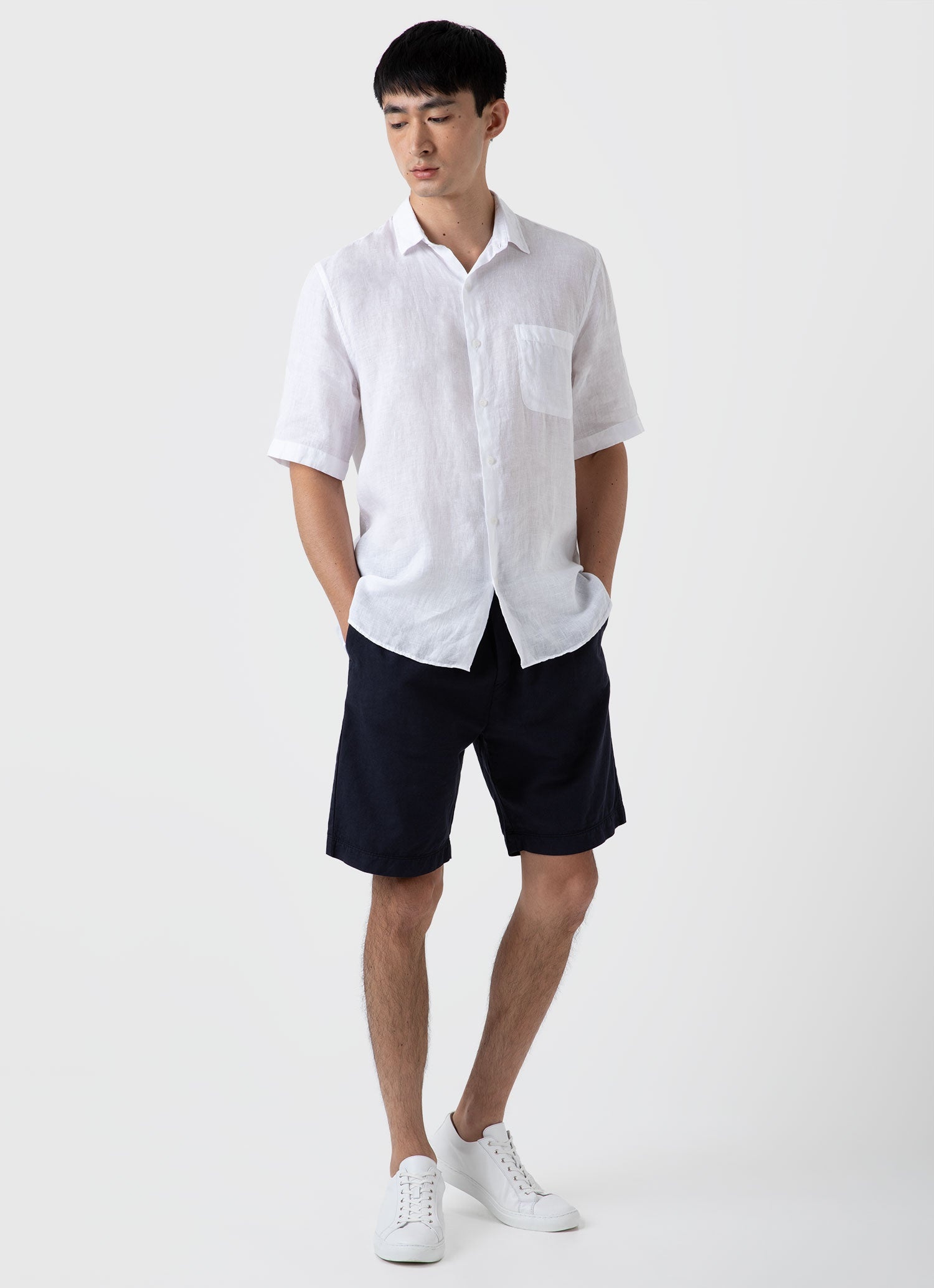 Short Sleeve Linen Shirt - 3