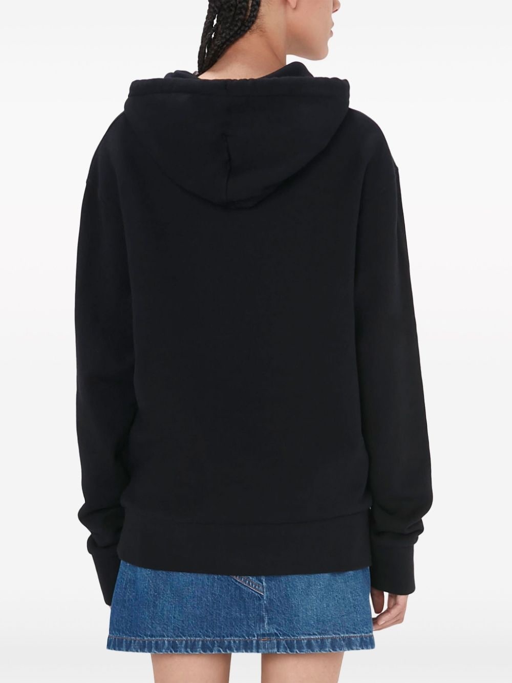 logo-embroidered cotton hoodie - 4