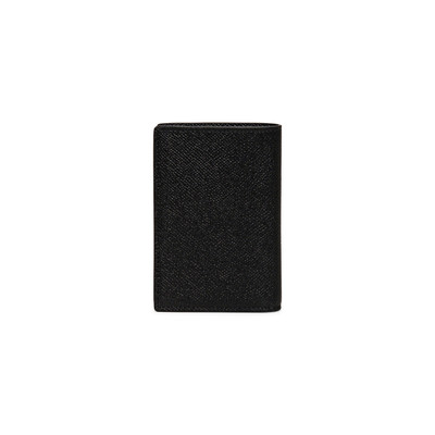 Santoni Black saffiano leather vertical wallet outlook