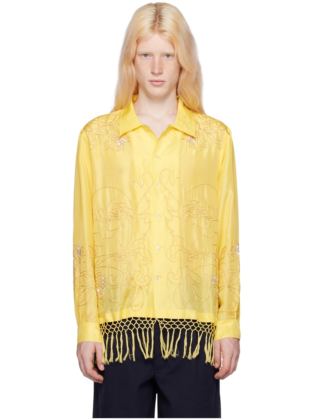 Bode Yellow Running Scottie Shirt