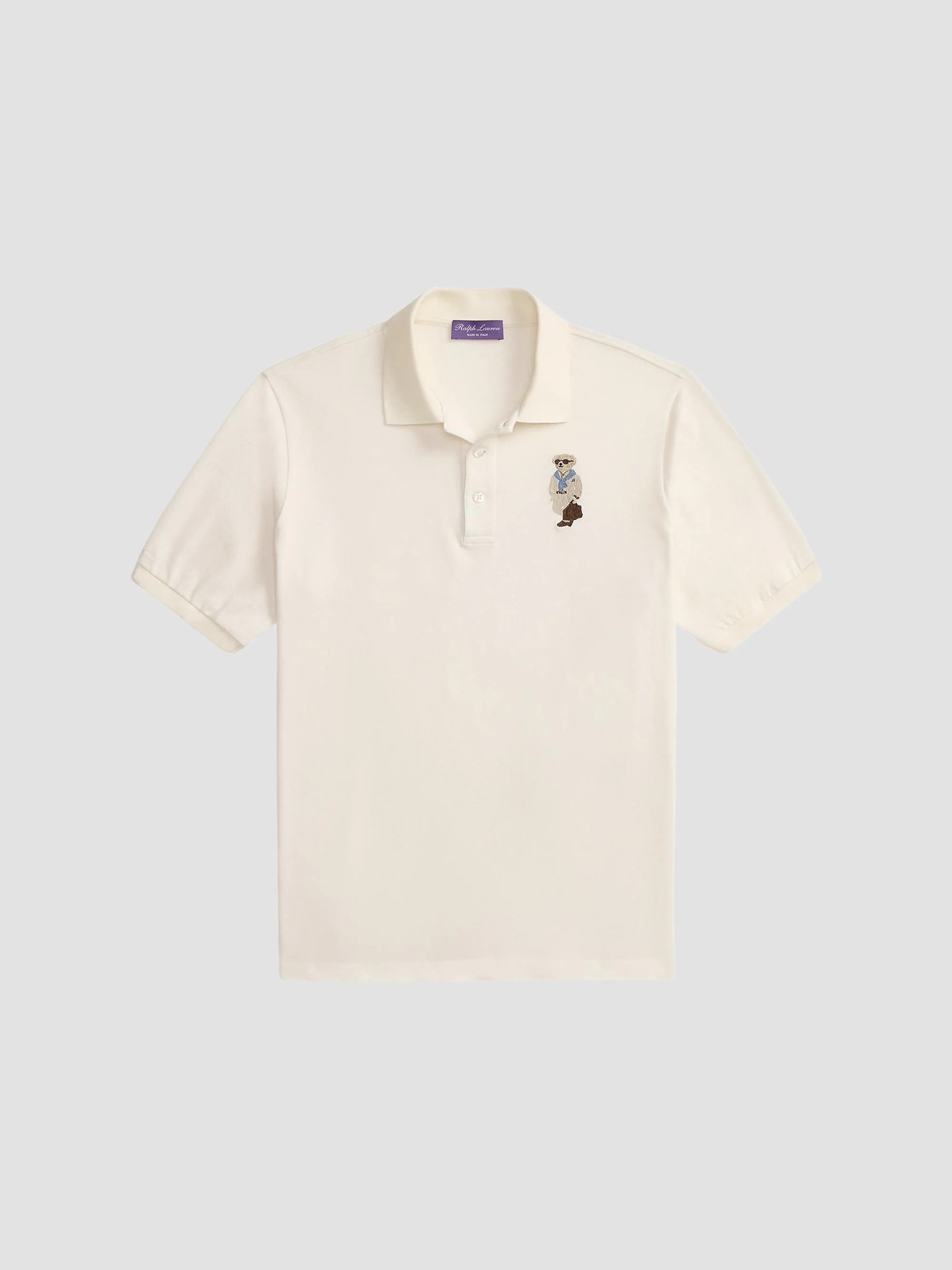 Men's Polo Bear Cotton-Cashmere Short-Sleeve Polo Shirt - Classic Cream - 1