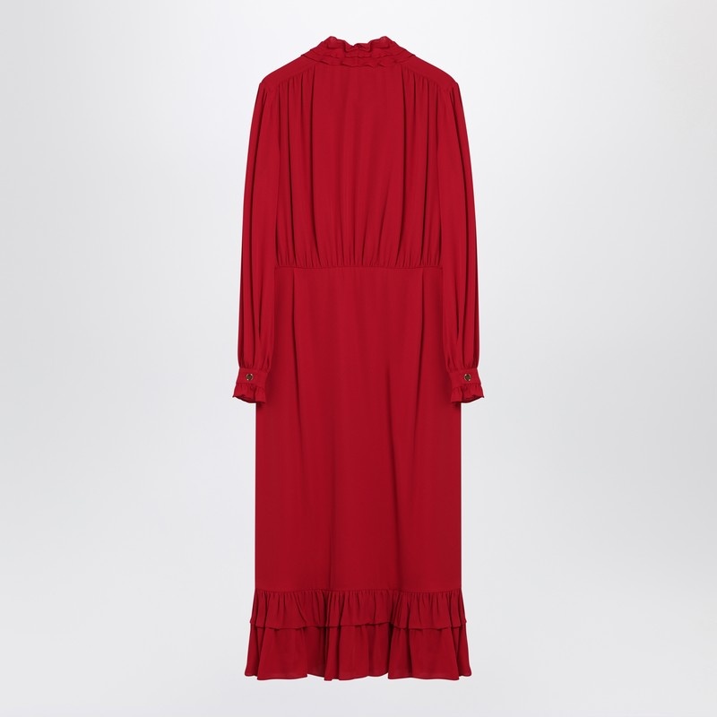 Valentino Red Dress With Ruffled Bow Women - 2