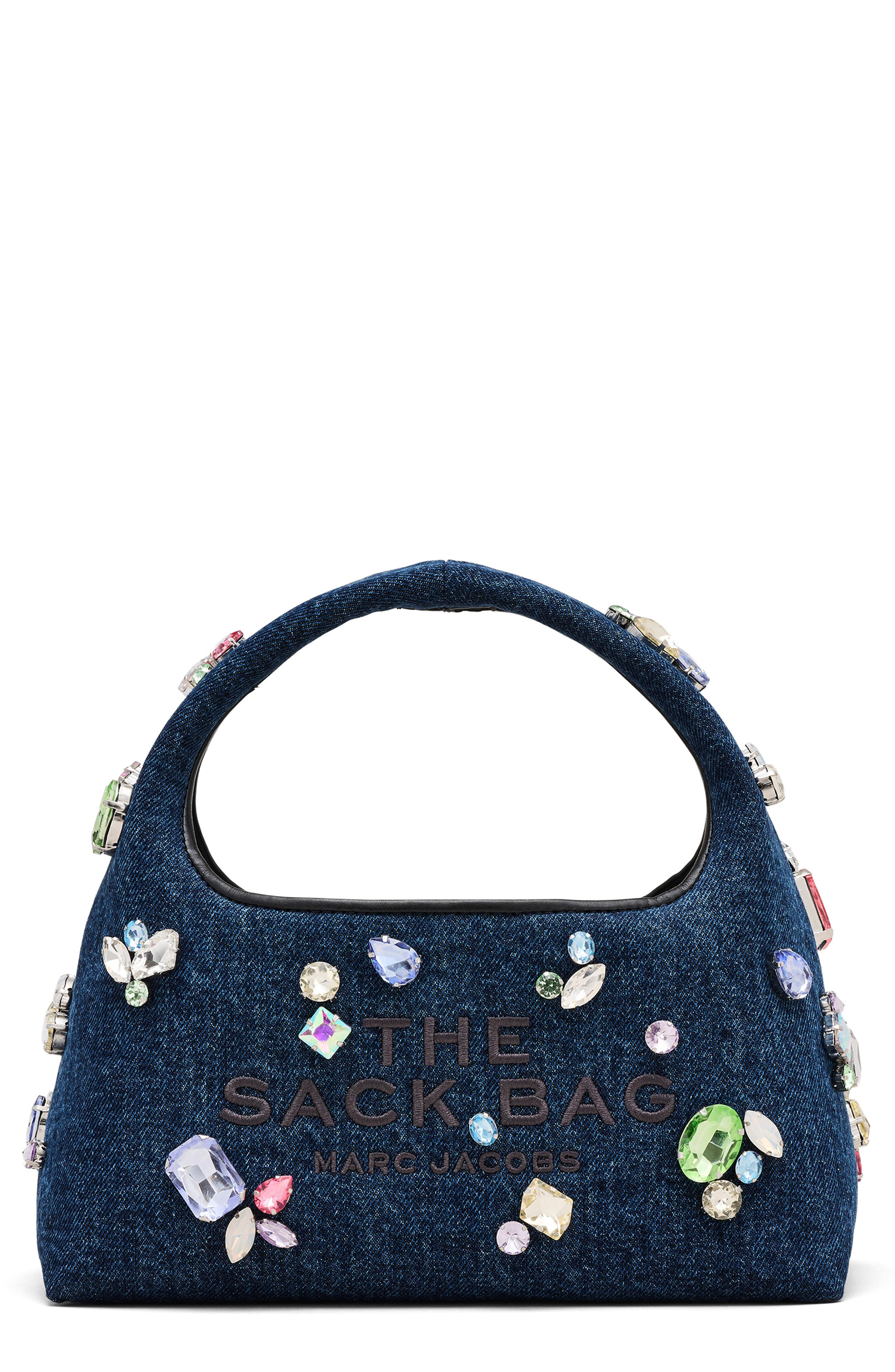 Marc Jacobs The Mini Embellished Denim Top Handle Bag in Indigo at Nordstrom - 1